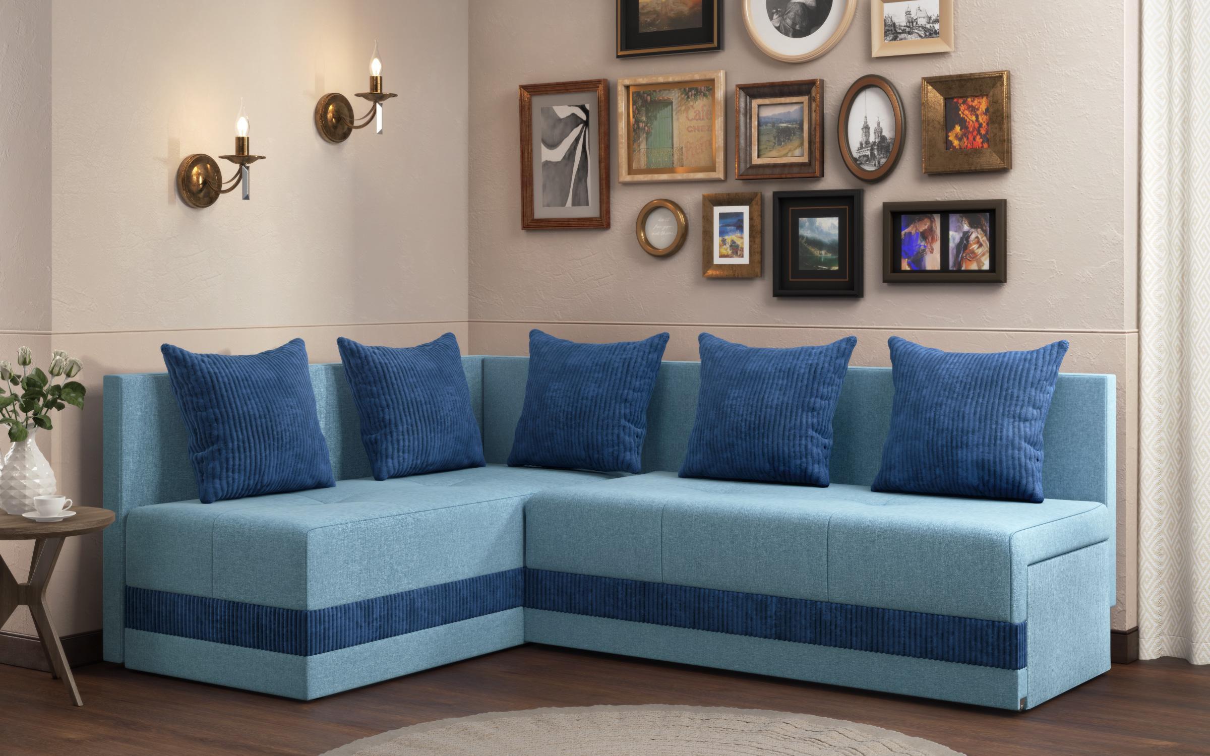 Extendable corner sofa Areti, turquoise + blue  3