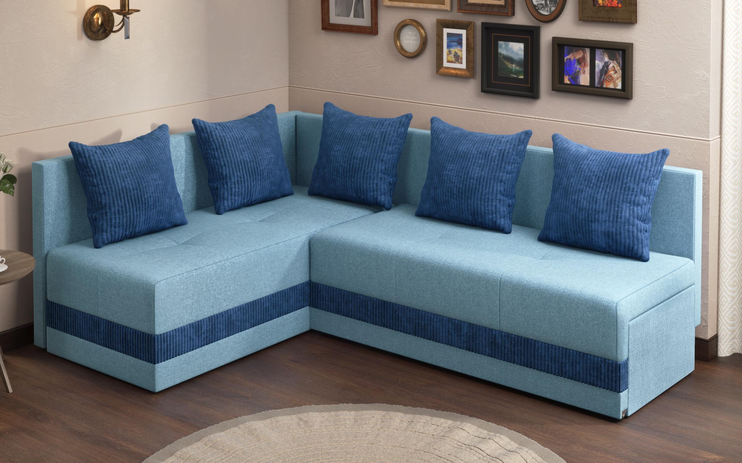 Extendable corner sofa Areti, turquoise + blue  4