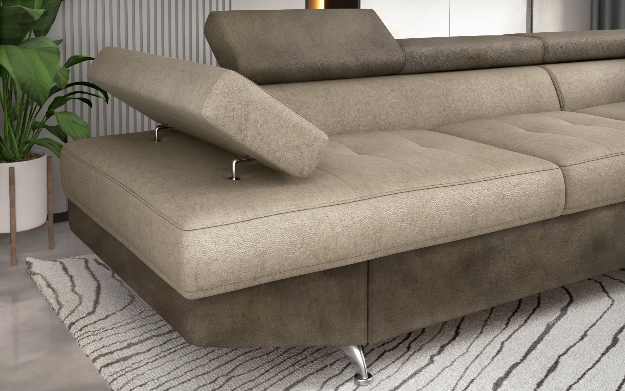 Extendable corner sofa Bark M, Barrington Coffee +  Barrington Cream  8