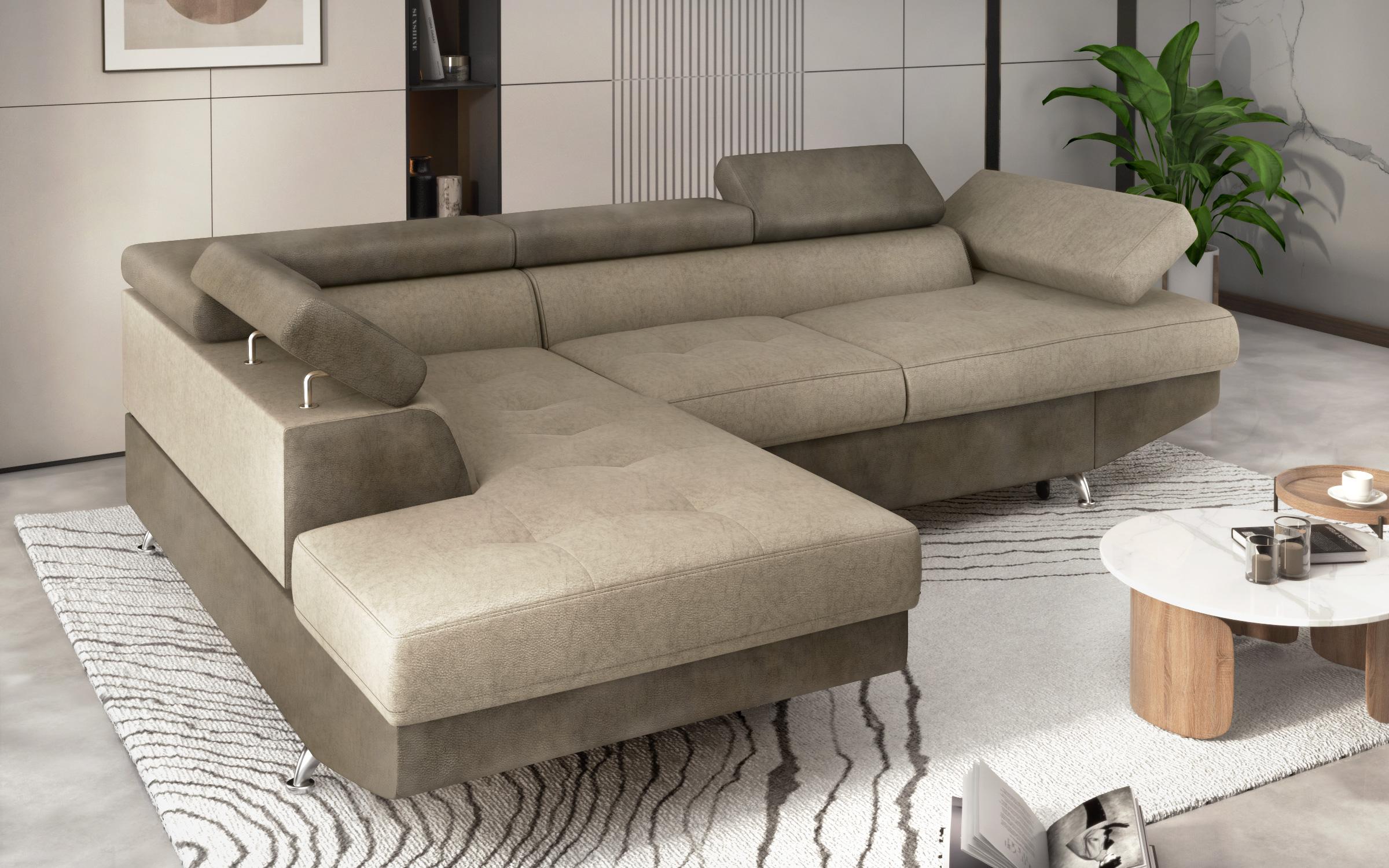 Extendable corner sofa Bark M, Barrington Coffee +  Barrington Cream  3