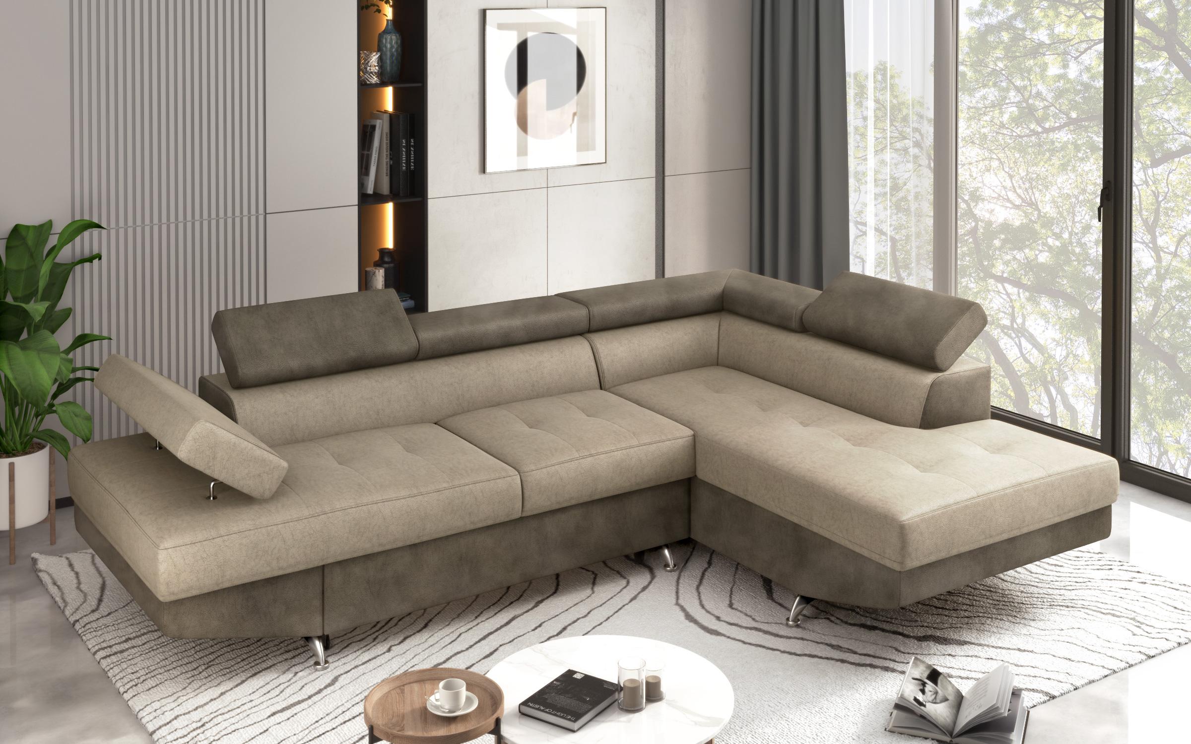 Extendable corner sofa Bark M, Barrington Coffee +  Barrington Cream  5