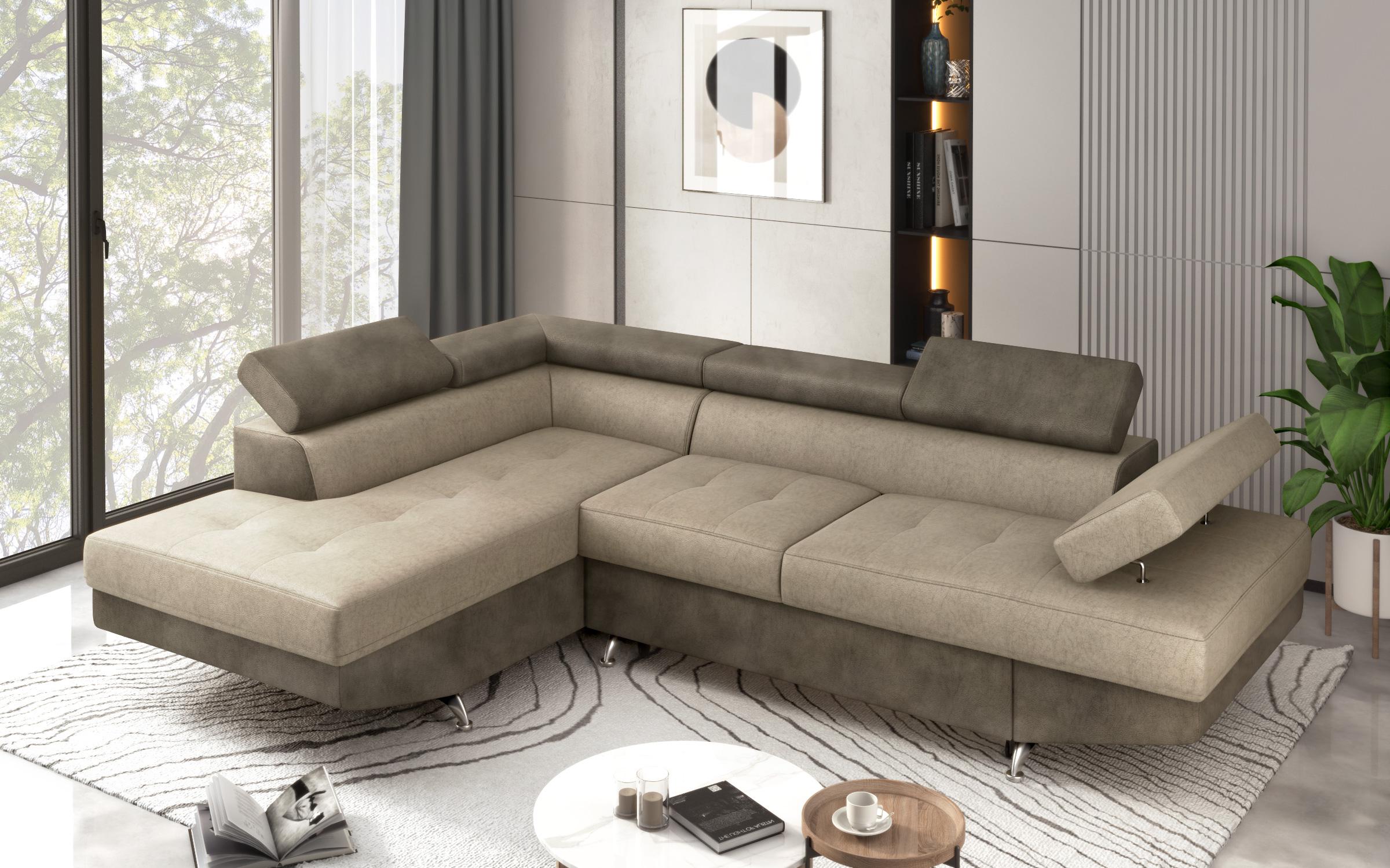 Extendable corner sofa Bark M, Barrington Coffee +  Barrington Cream  5