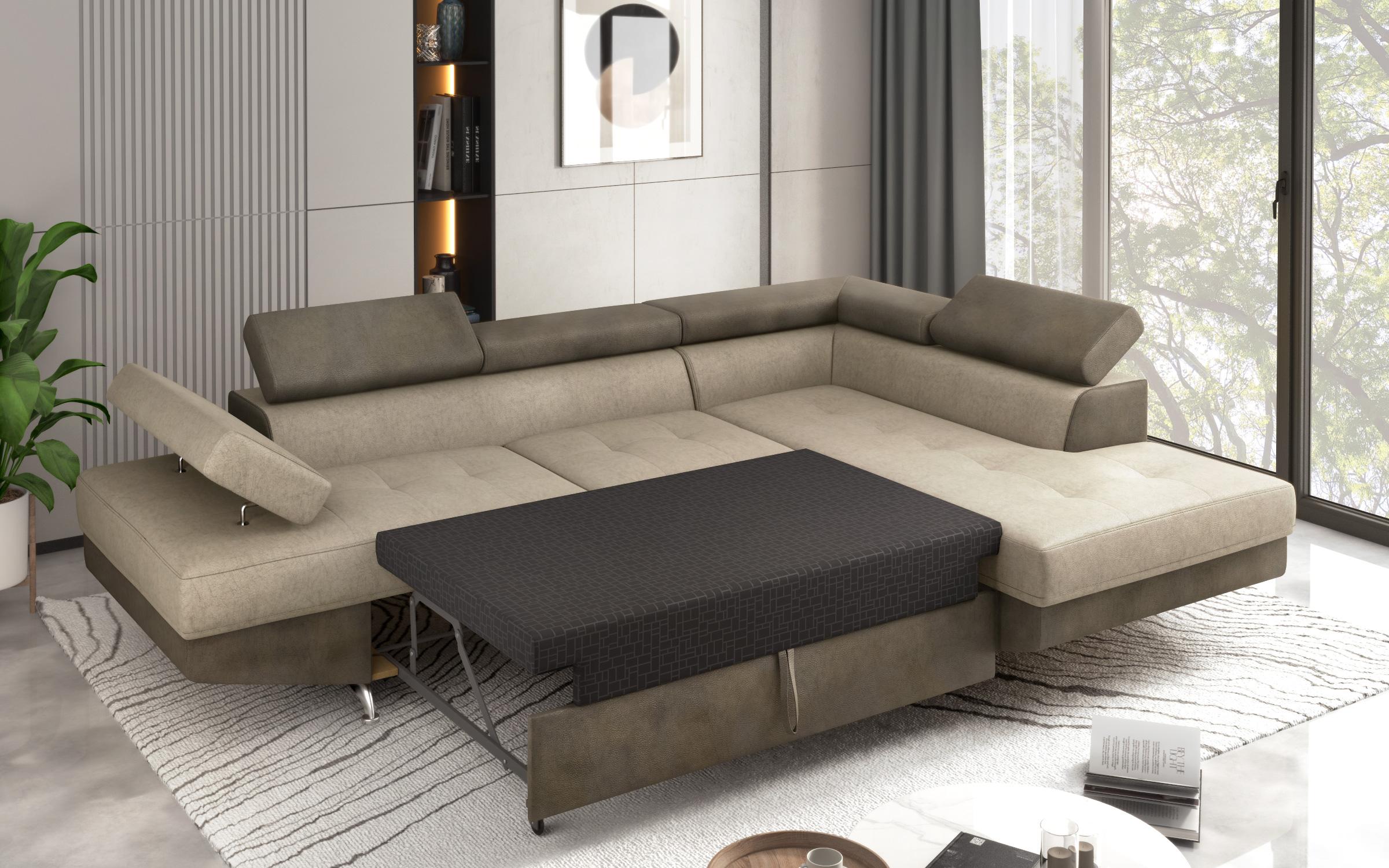 Extendable corner sofa Bark M, Barrington Coffee +  Barrington Cream  6