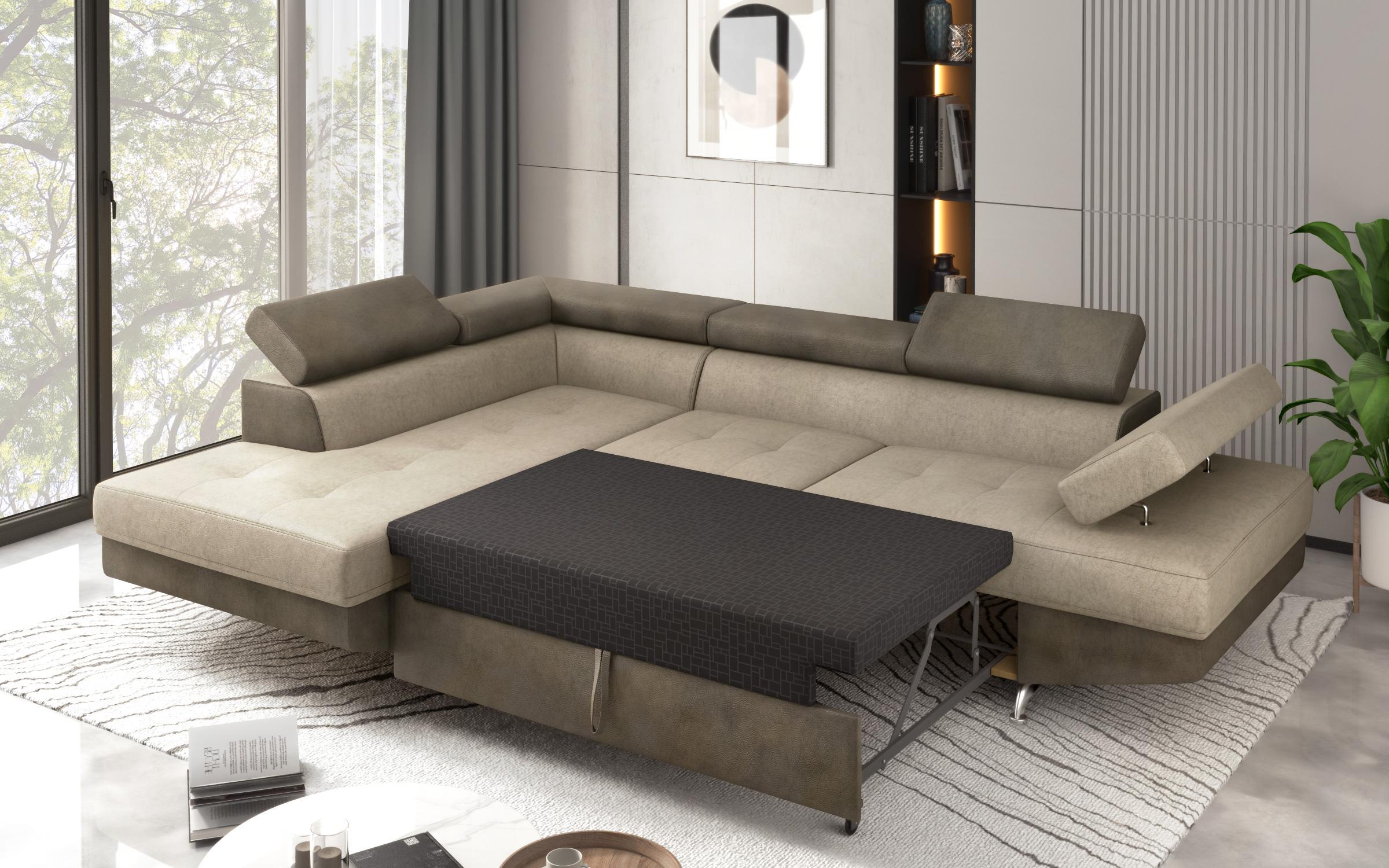 Extendable corner sofa Bark M, Barrington Coffee +  Barrington Cream  6