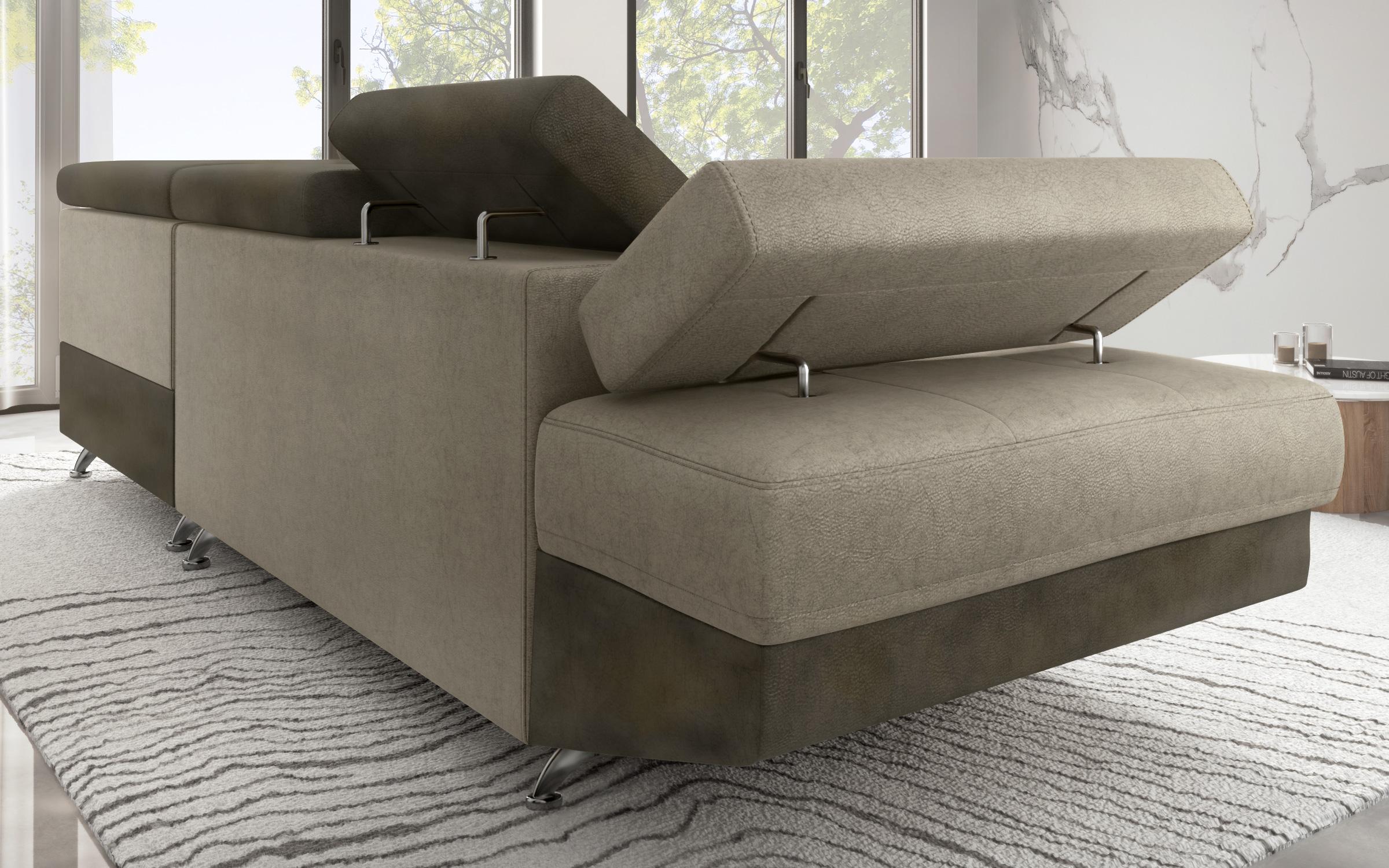 Extendable corner sofa Bark M, Barrington Coffee +  Barrington Cream  7