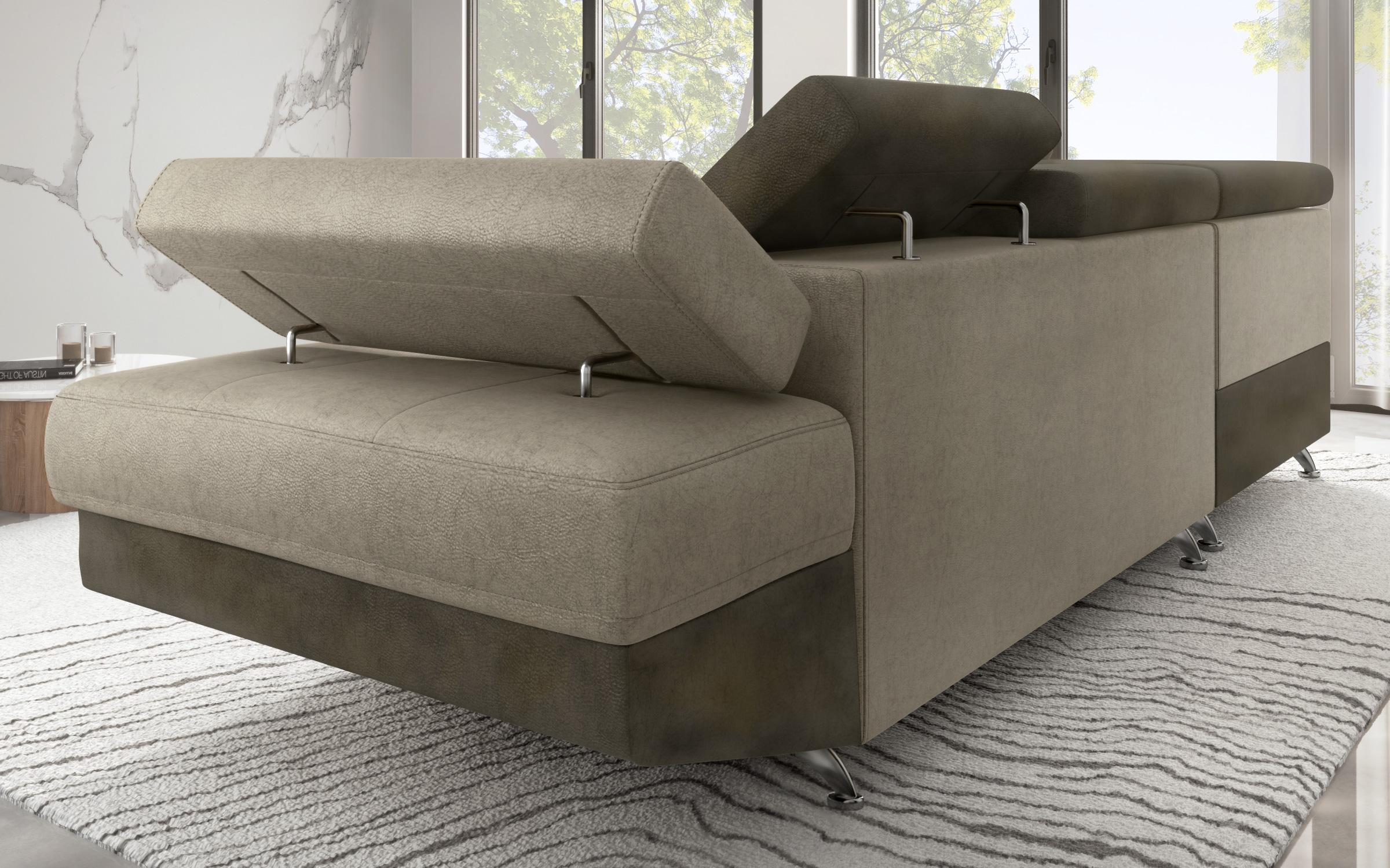 Extendable corner sofa Bark M, Barrington Coffee +  Barrington Cream  7