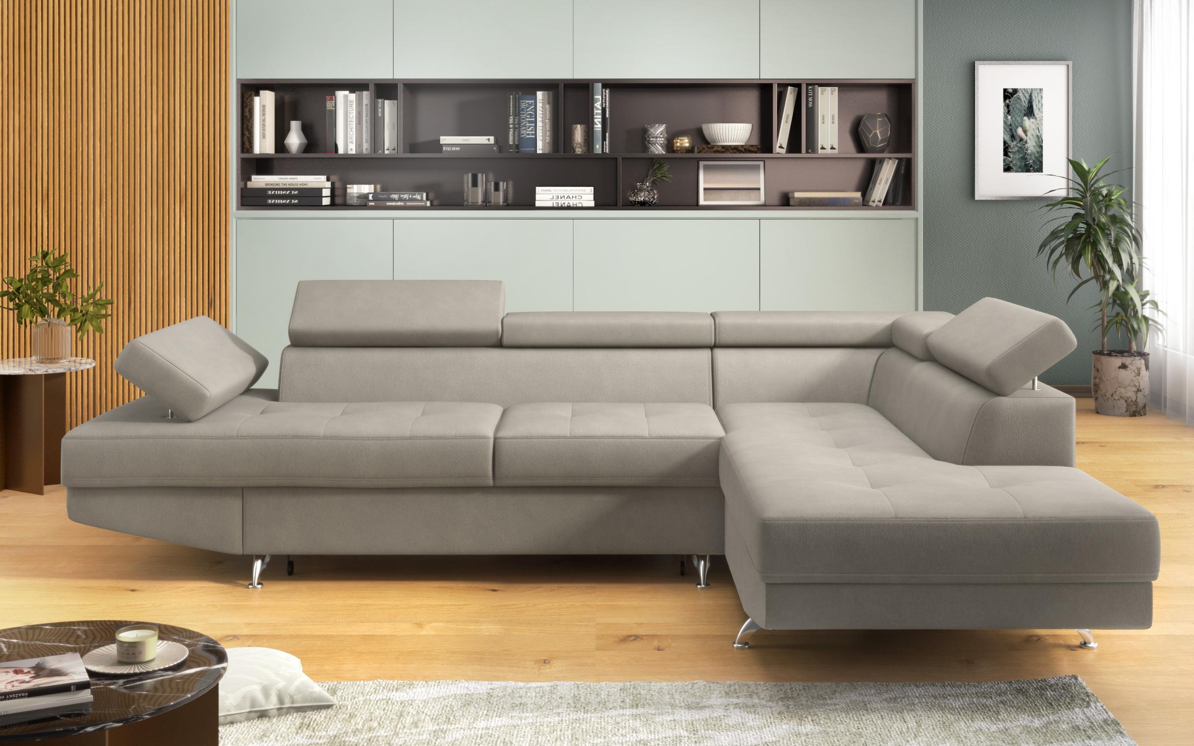 Extendable corner sofa Bark, light grey  7