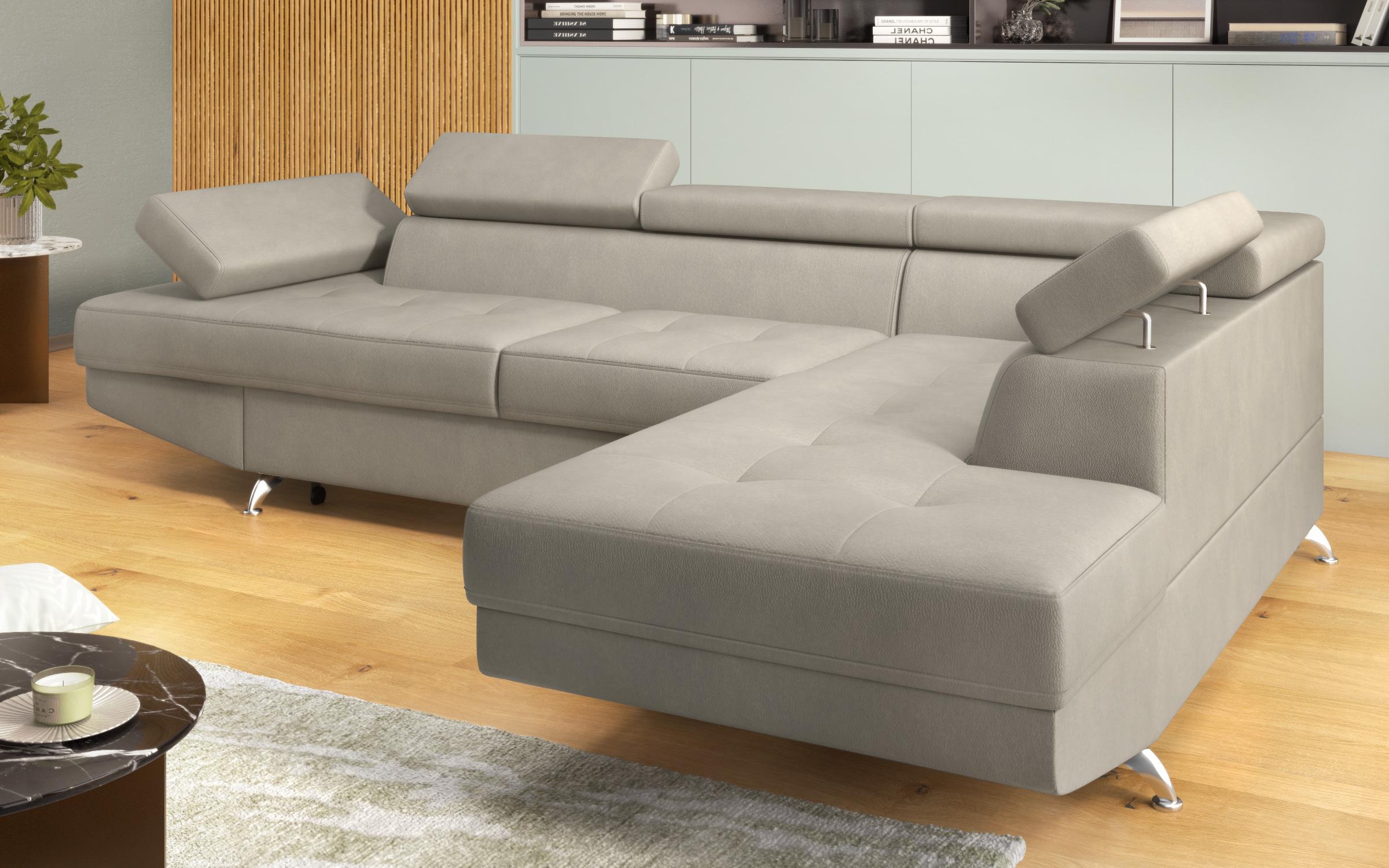 Extendable corner sofa Bark, light grey  2