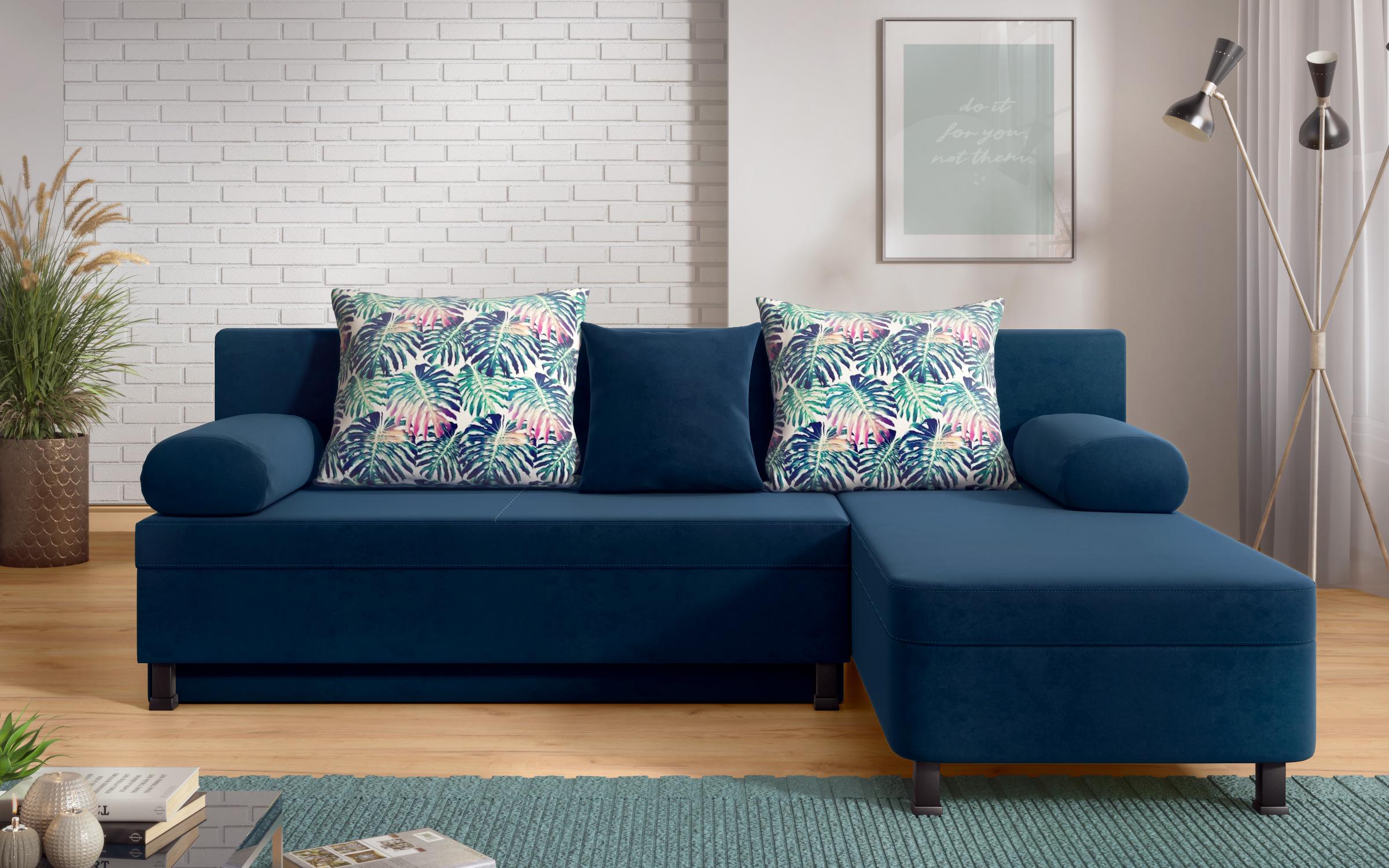 Extendable sofa Danny M, dark blue  1