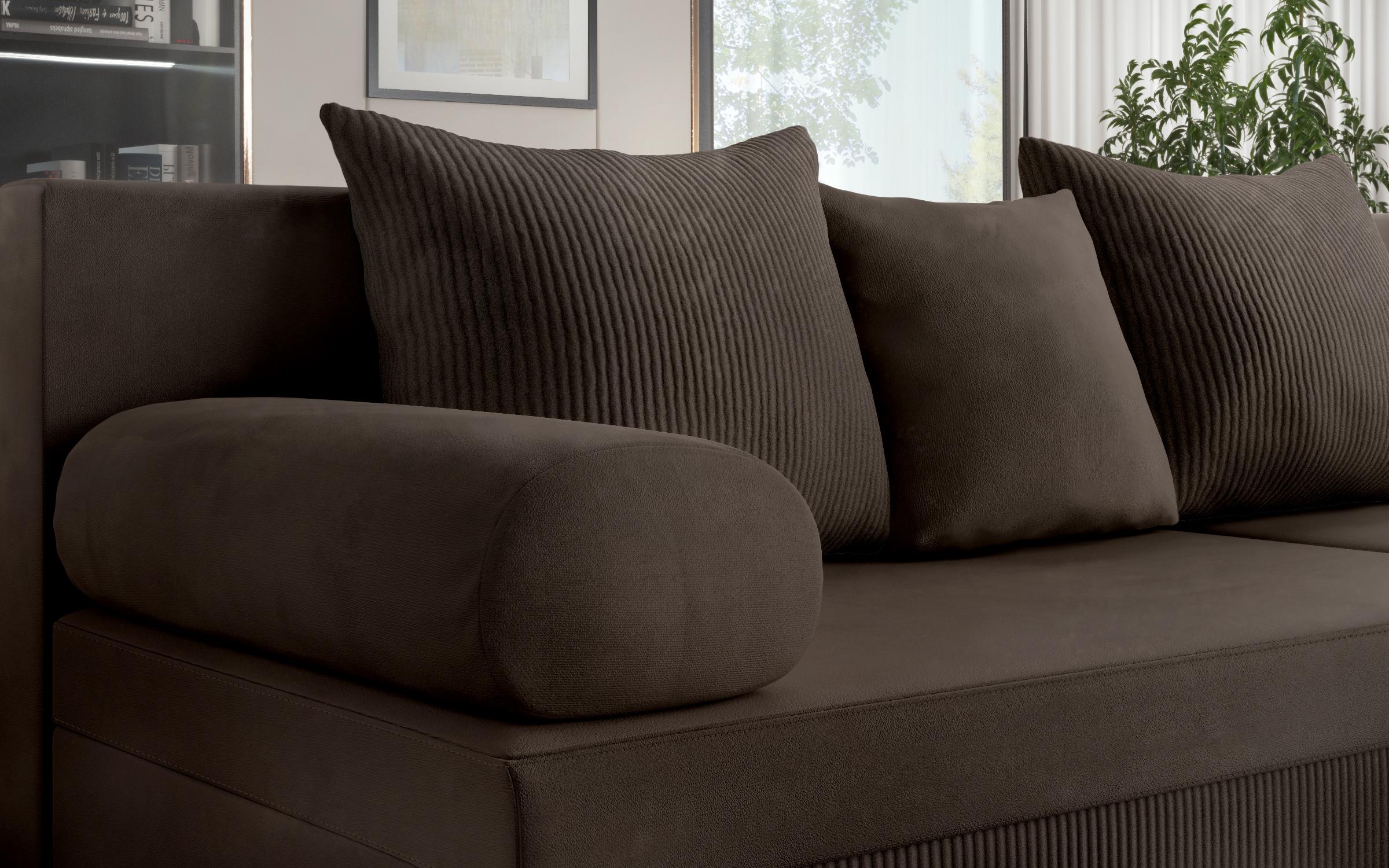 Extendable corner sofa Delano S, light brown  6