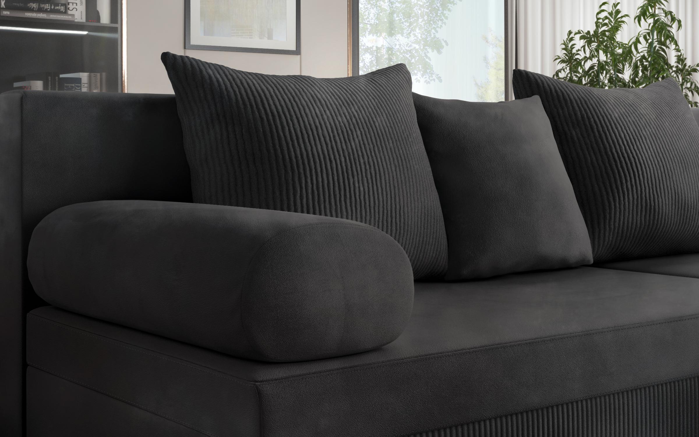 Extendable corner sofa Delano S, dark grey  5