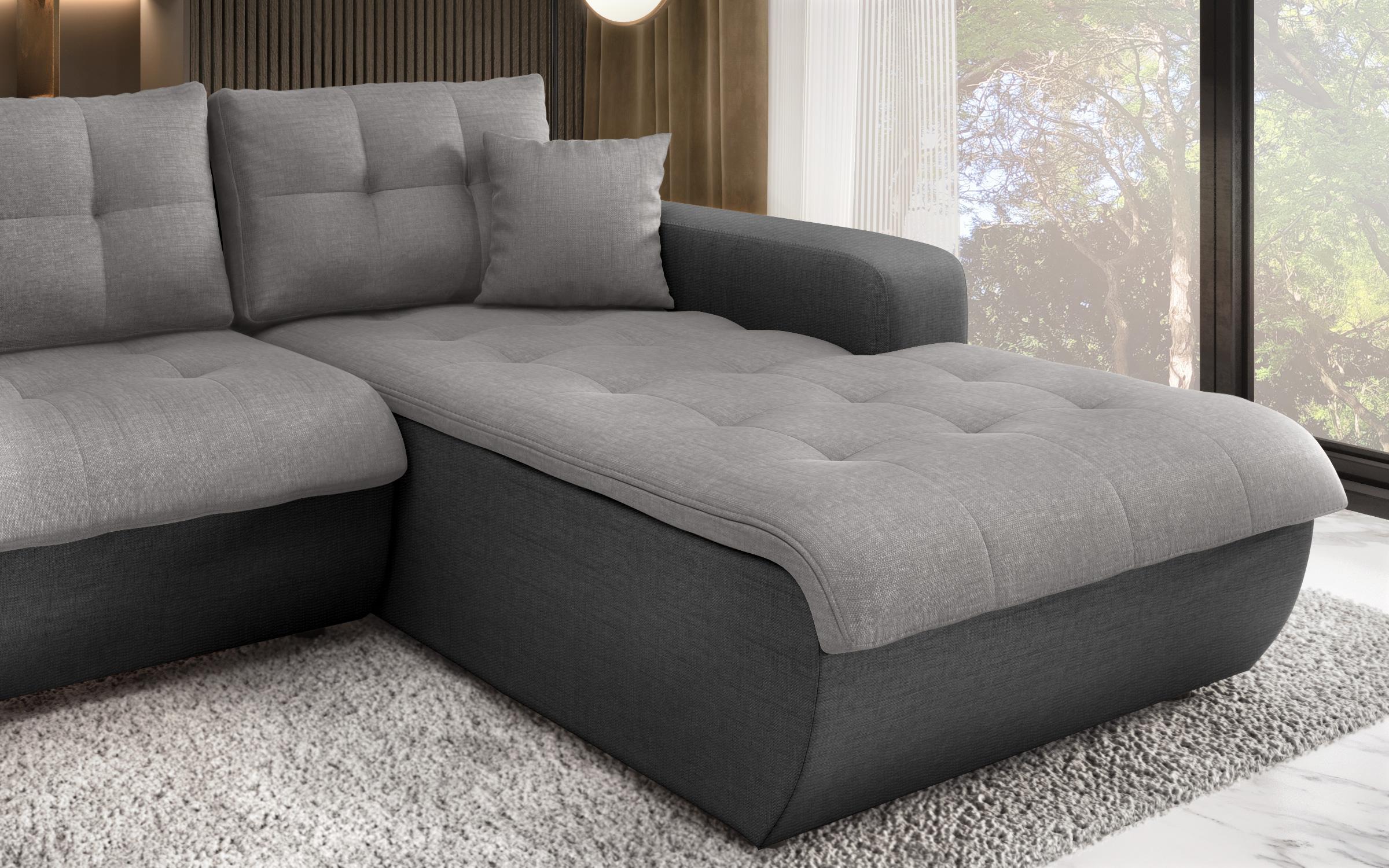 Extendable corner sofa Darwin, light grey + dark grey  9