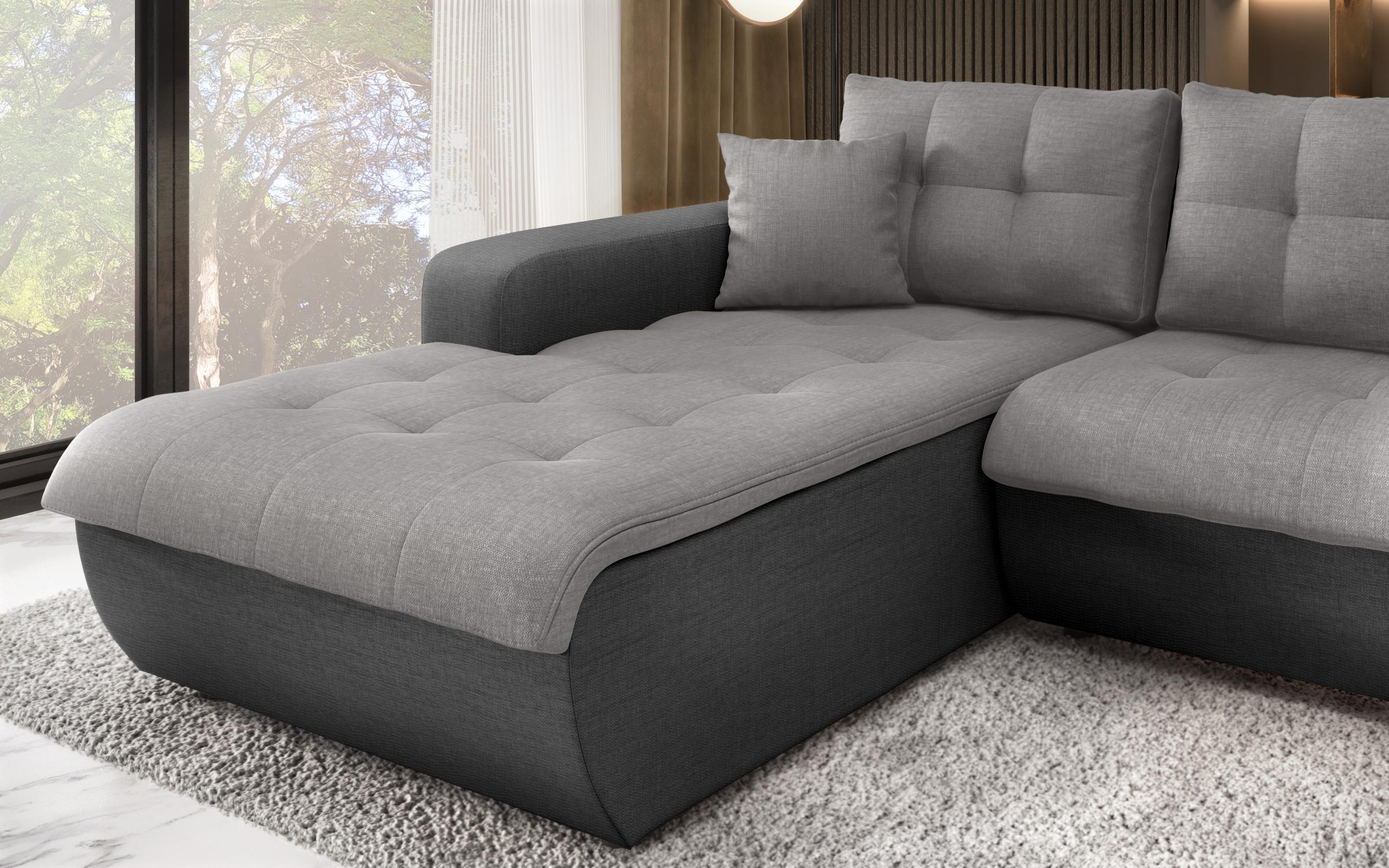 Extendable corner sofa Darwin, light grey + dark grey  9