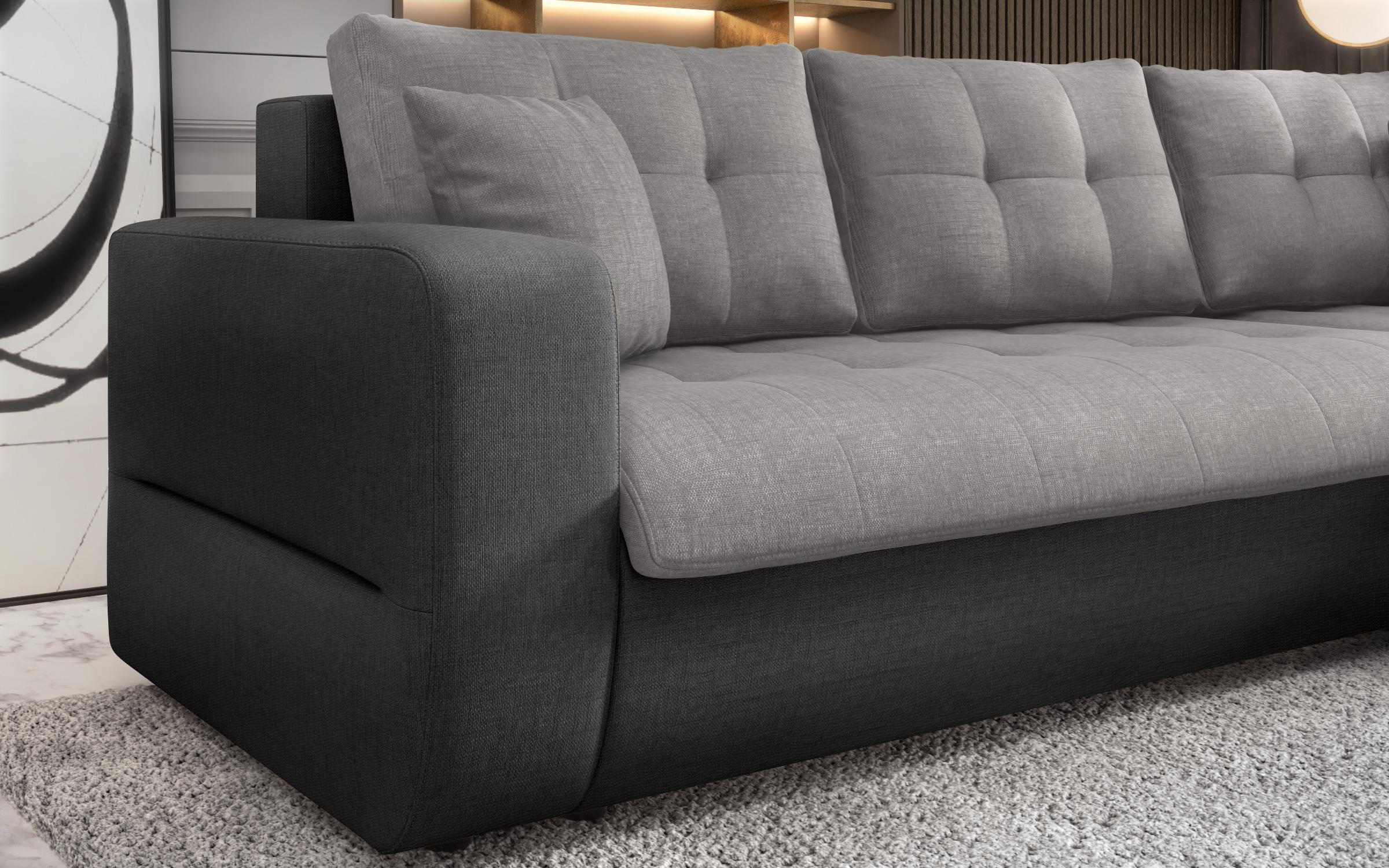 Extendable corner sofa Darwin, light grey + dark grey  10