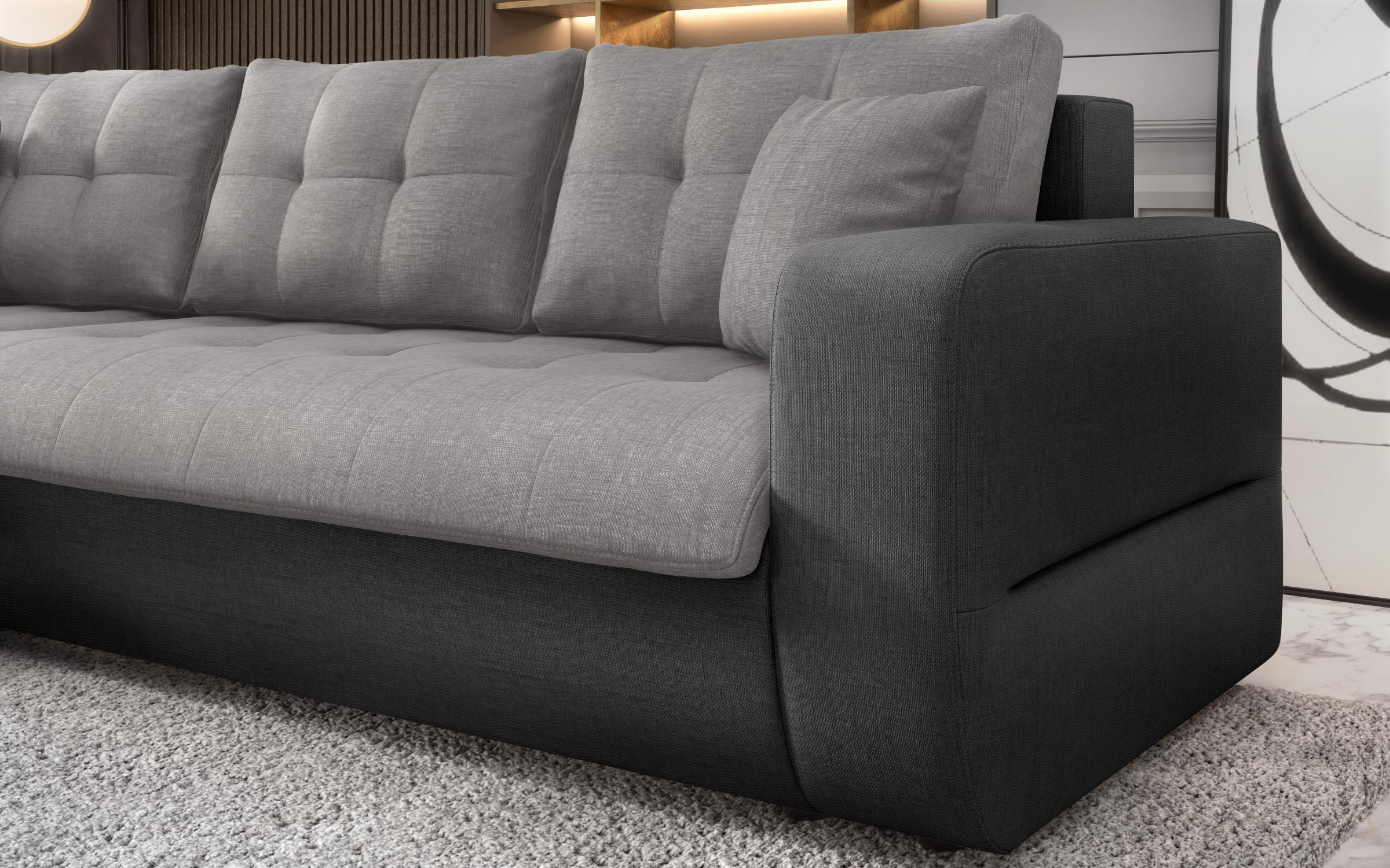 Extendable corner sofa Darwin, light grey + dark grey  10