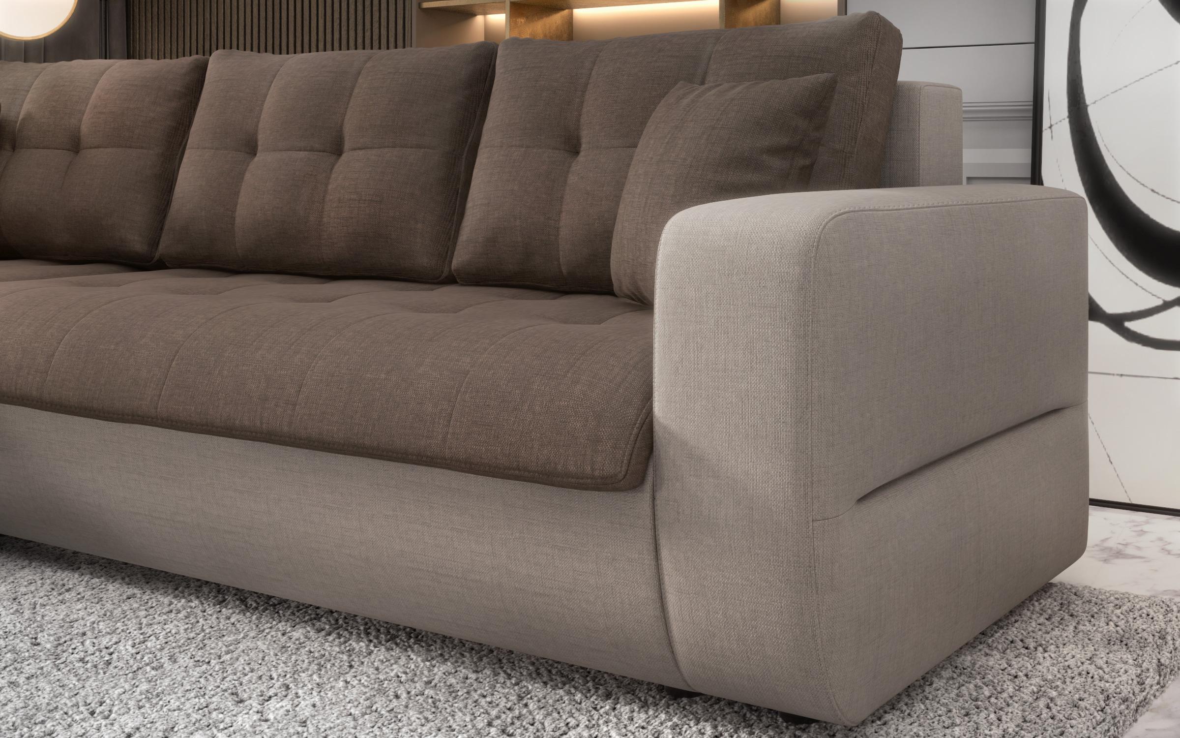 Extendable corner sofa Darwin, brown + beige  9