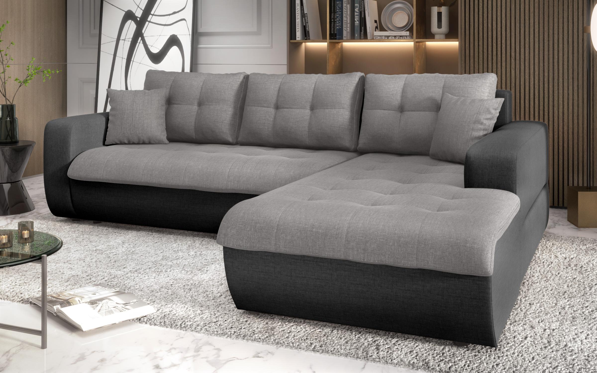 Extendable corner sofa Darwin, light grey + dark grey  4