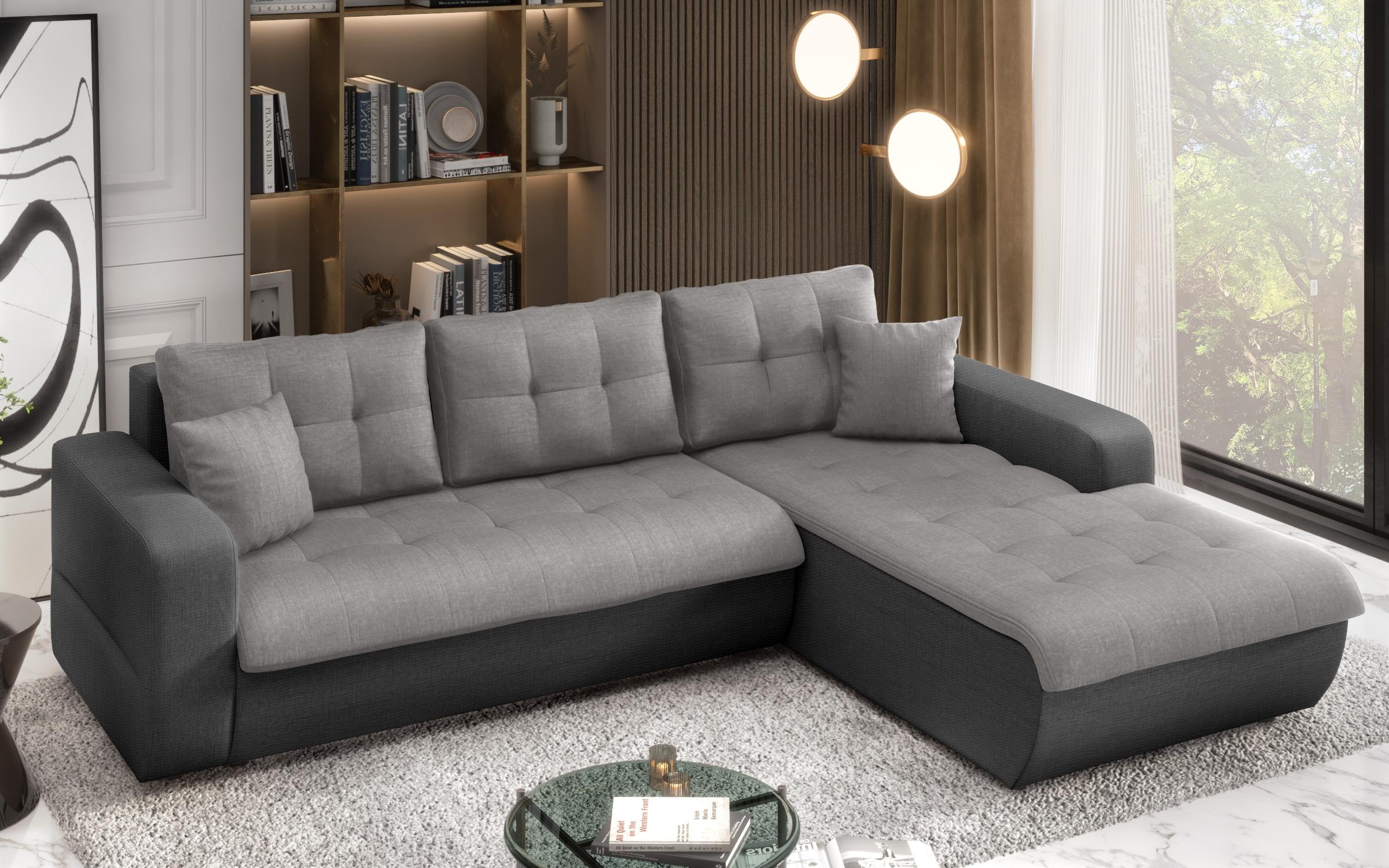 Extendable corner sofa Darwin, light grey + dark grey  6