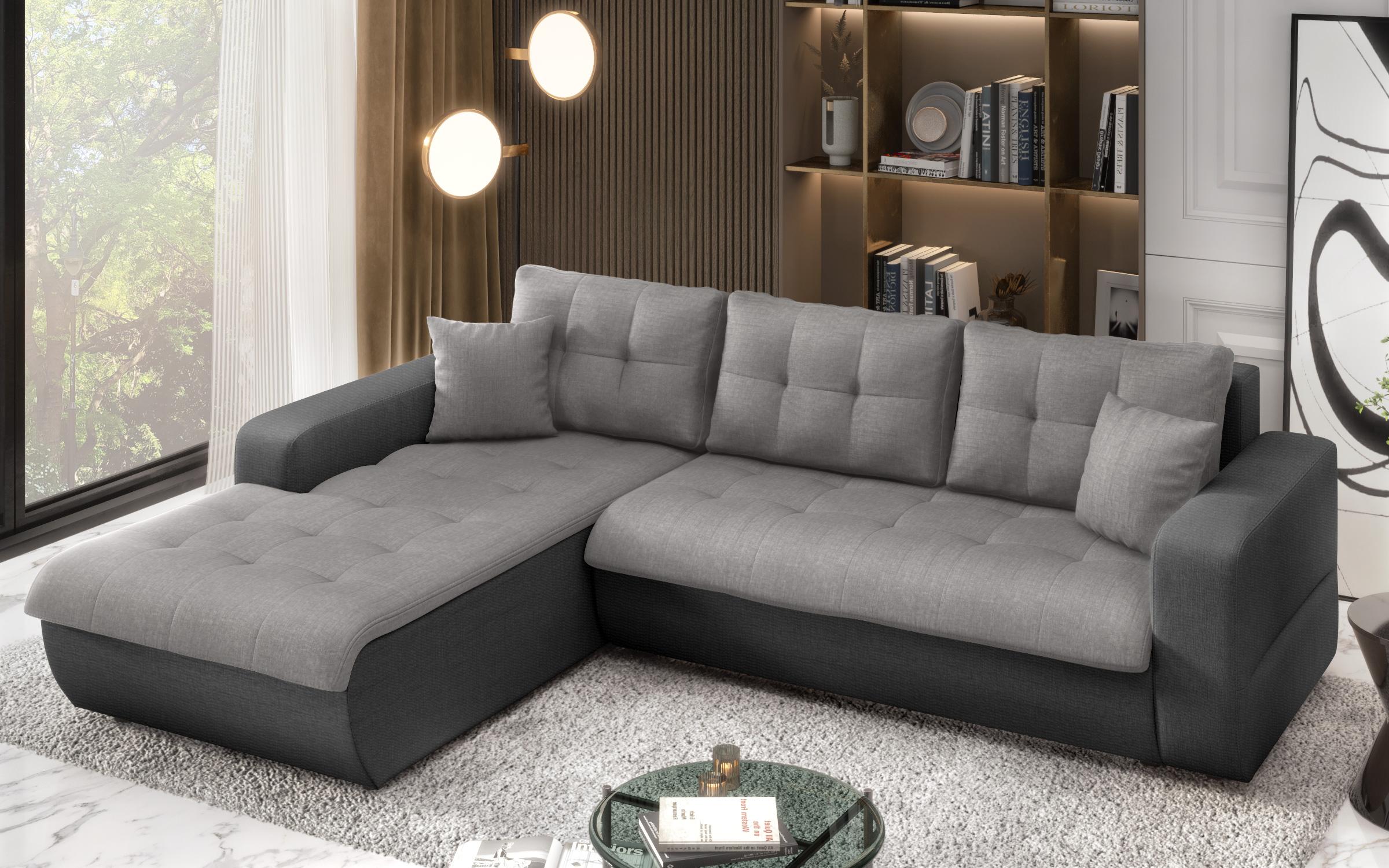Extendable corner sofa Darwin, light grey + dark grey  6