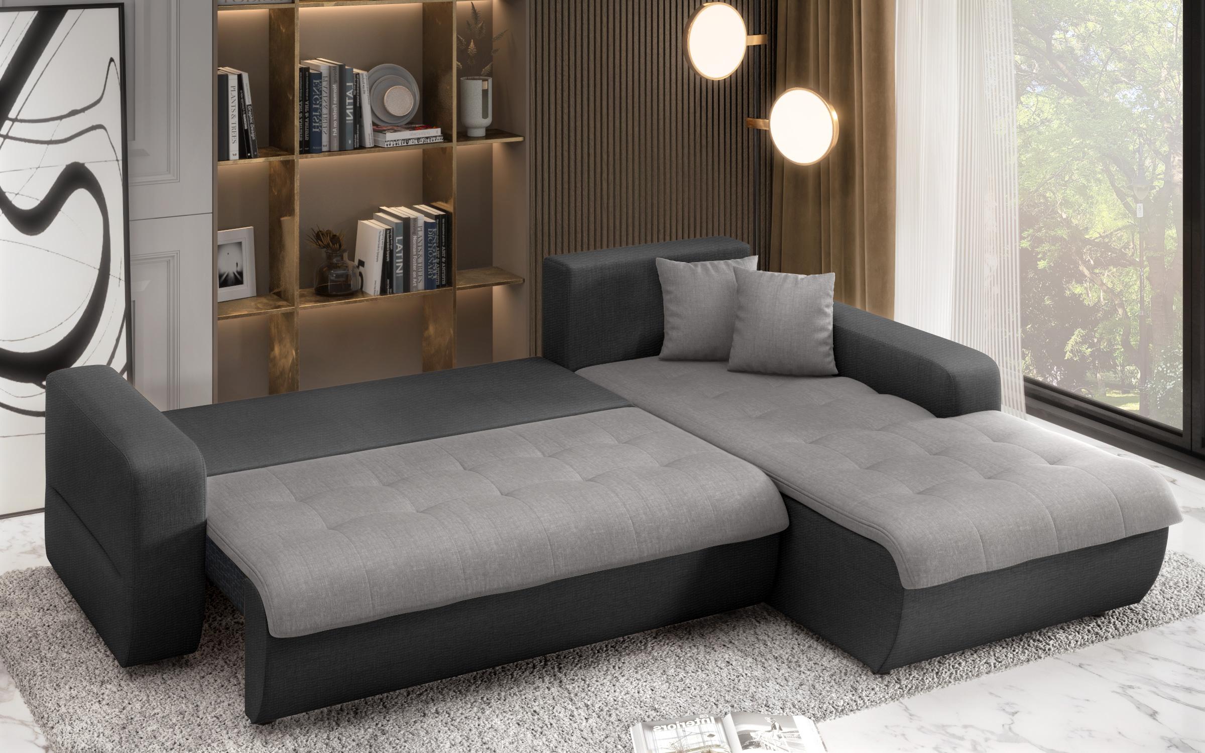 Extendable corner sofa Darwin, light grey + dark grey  8