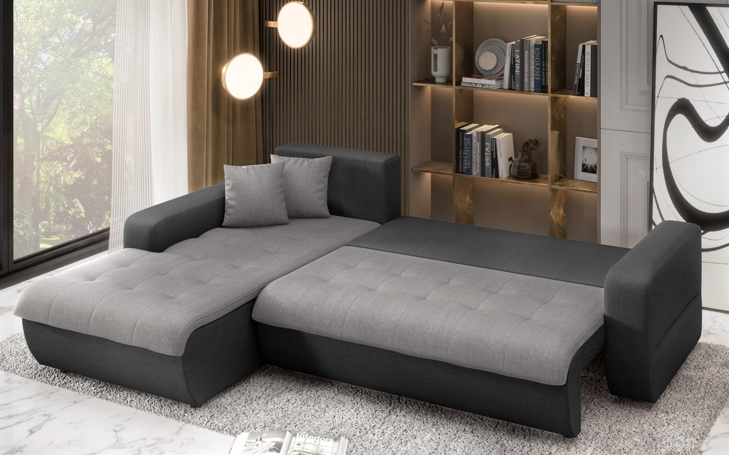 Extendable corner sofa Darwin, light grey + dark grey  8