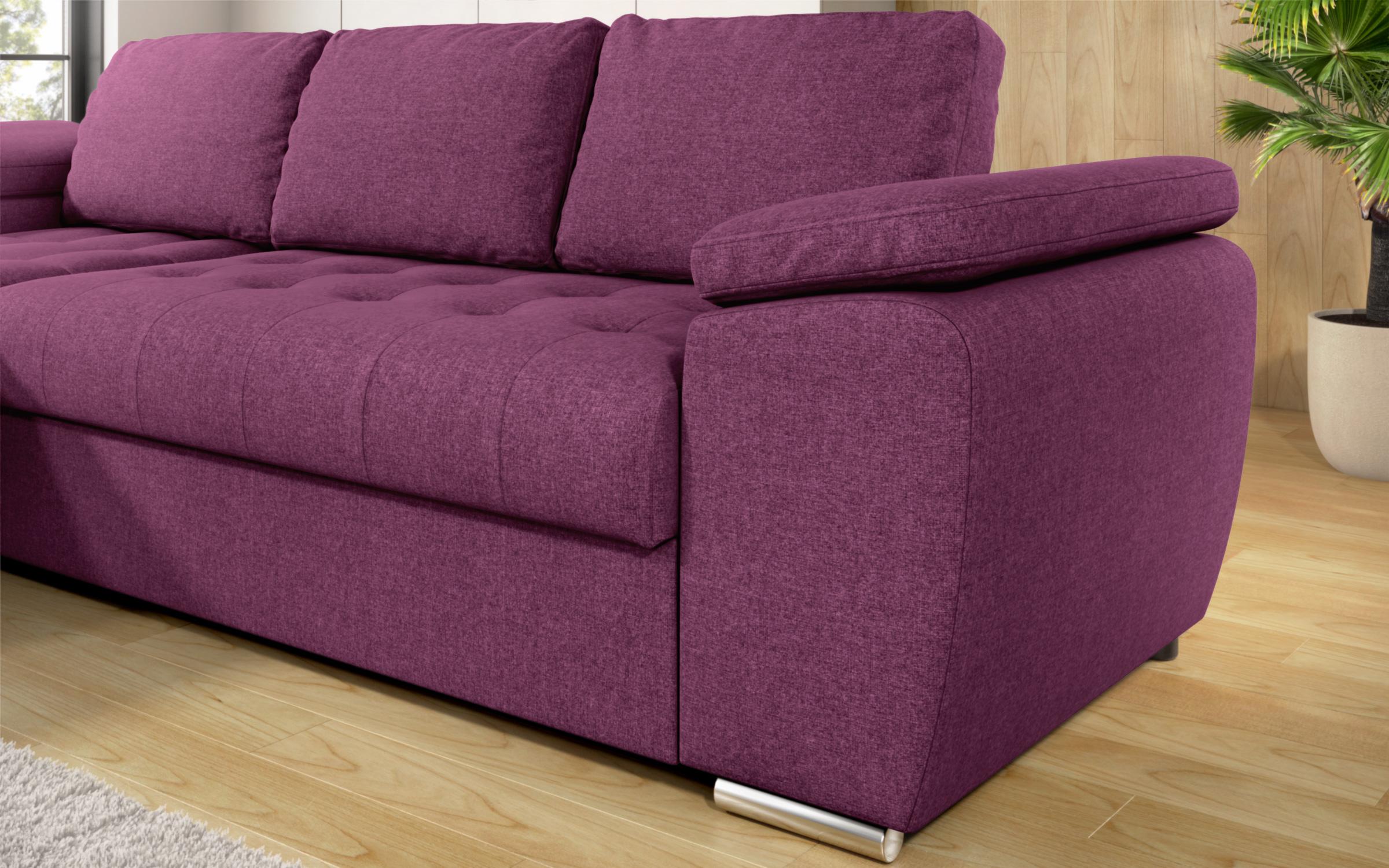 Extendable corner sofa Valencia Pocket, purple  7