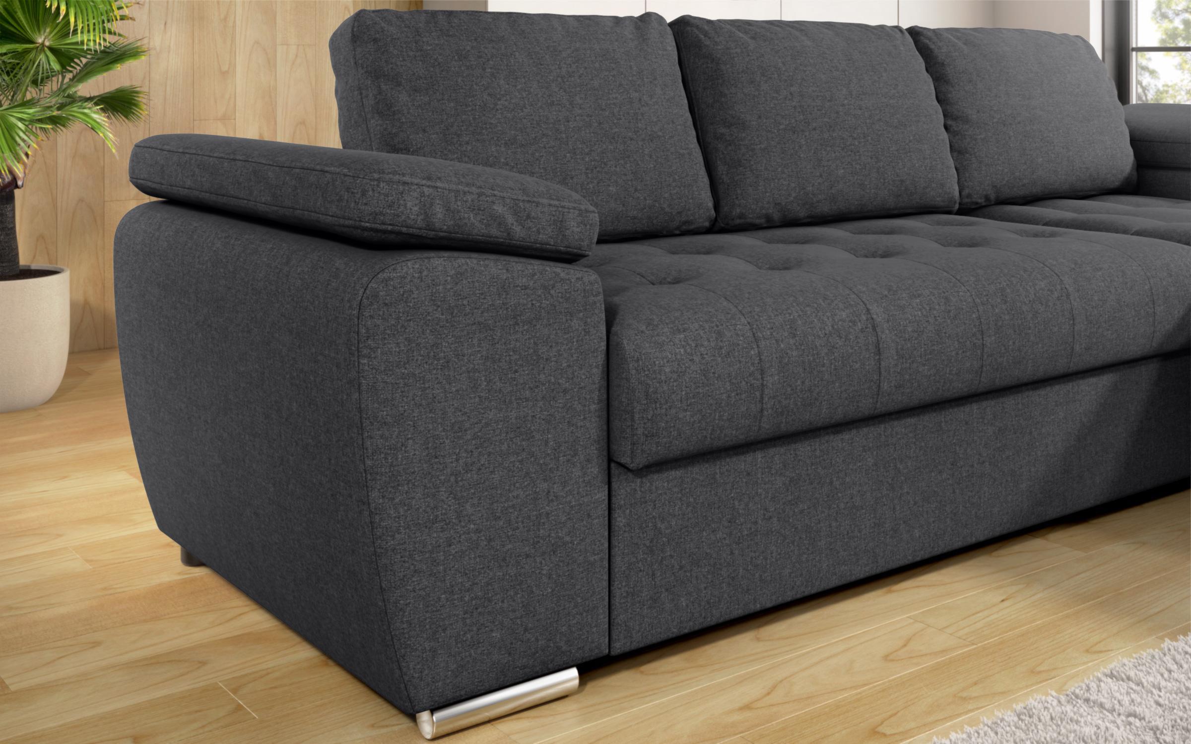 Extendable corner sofa Valencia Pocket, dark grey  4