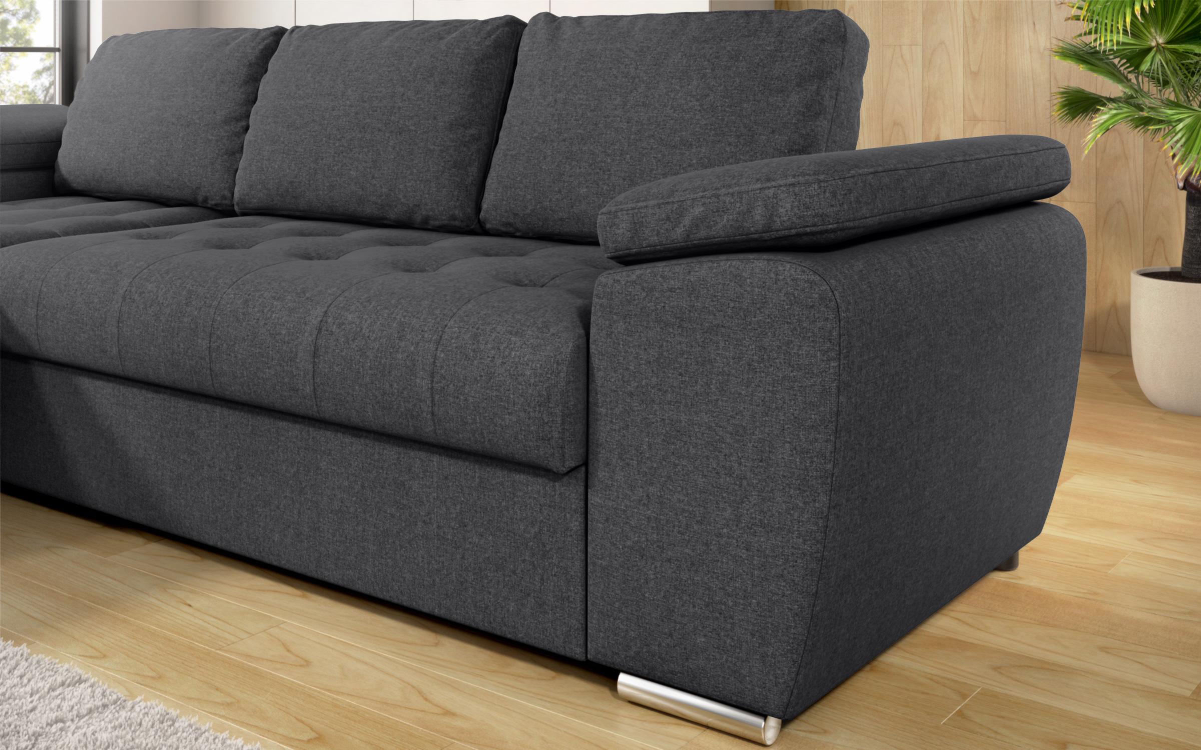 Extendable corner sofa Valencia Pocket, dark grey  9
