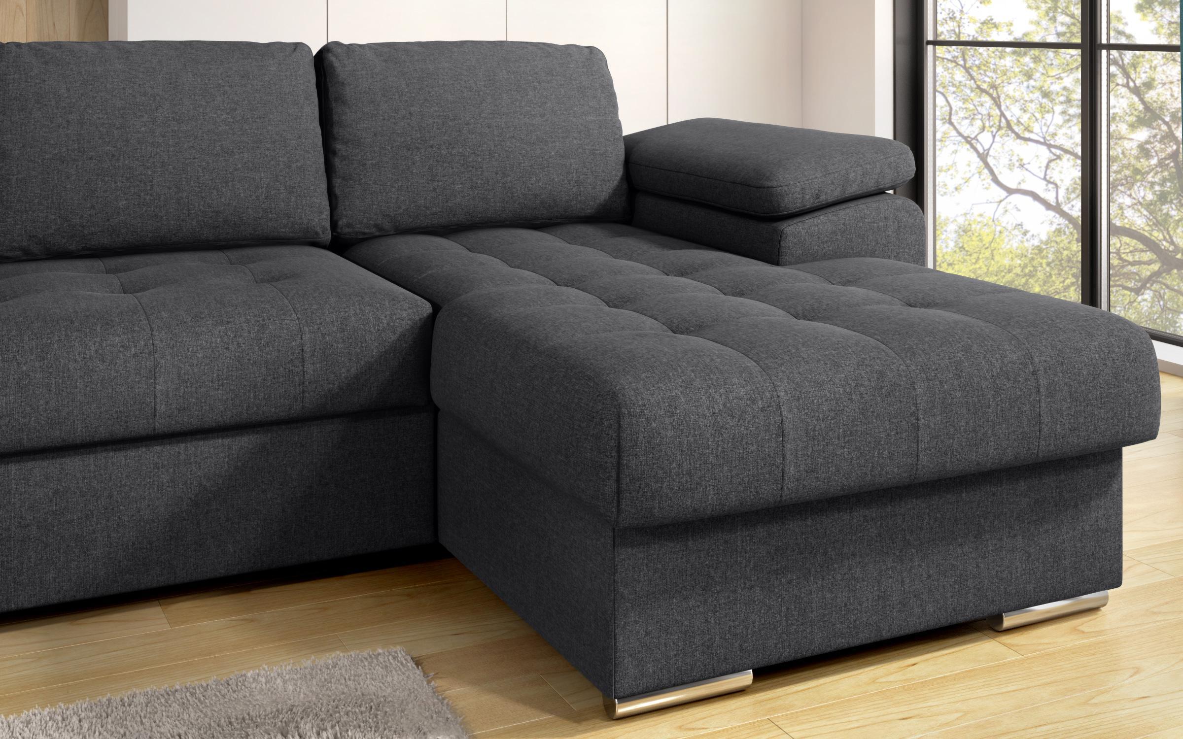 Extendable corner sofa Valencia Pocket, dark grey  5