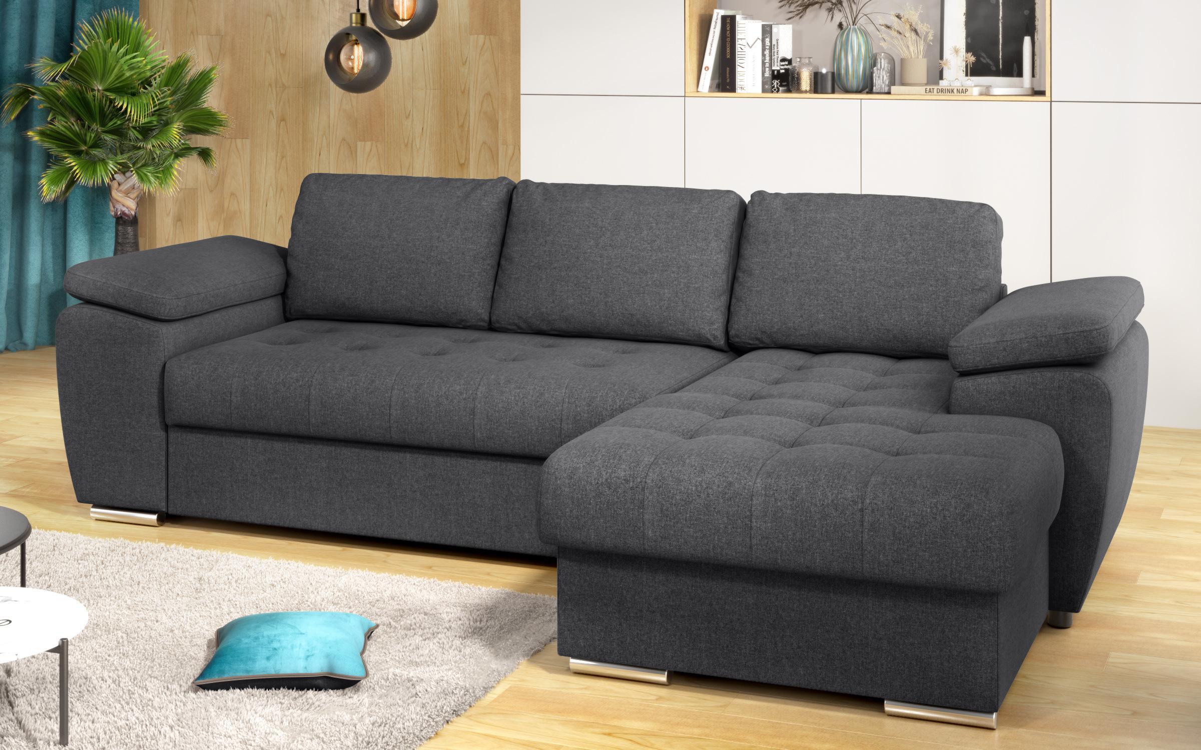 Extendable corner sofa Valencia Pocket, dark grey  8