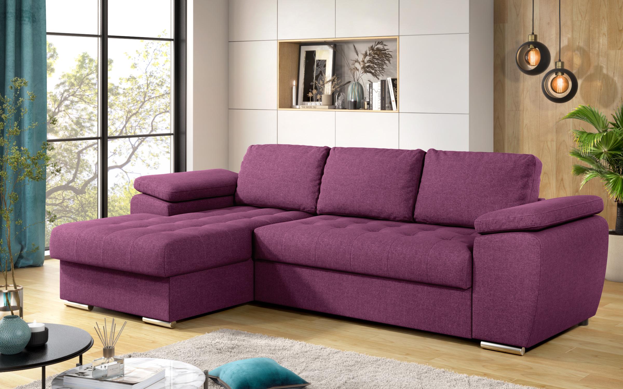 Extendable corner sofa Valencia Pocket, purple  9