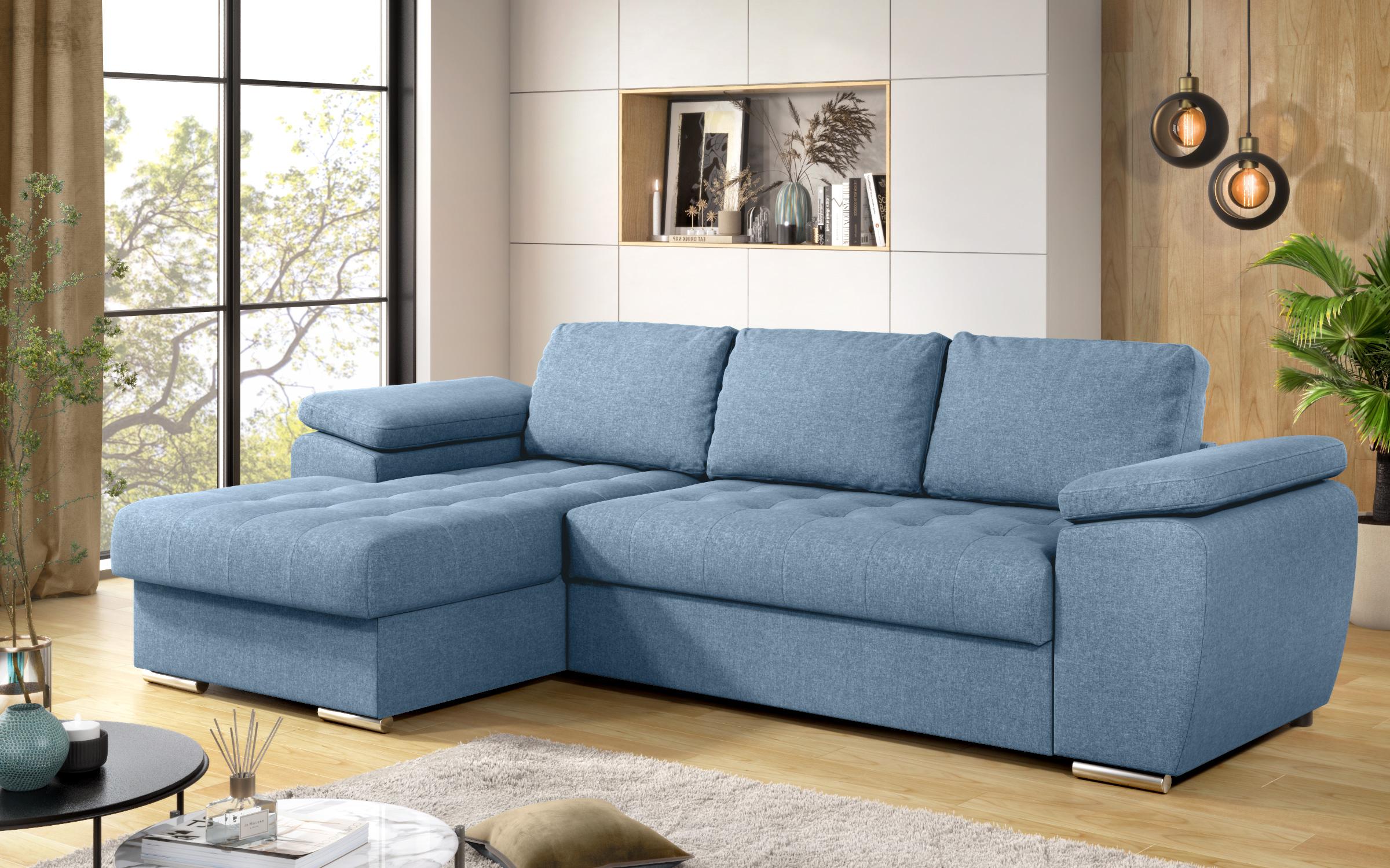 Extendable corner sofa Valencia Pocket, blue  5