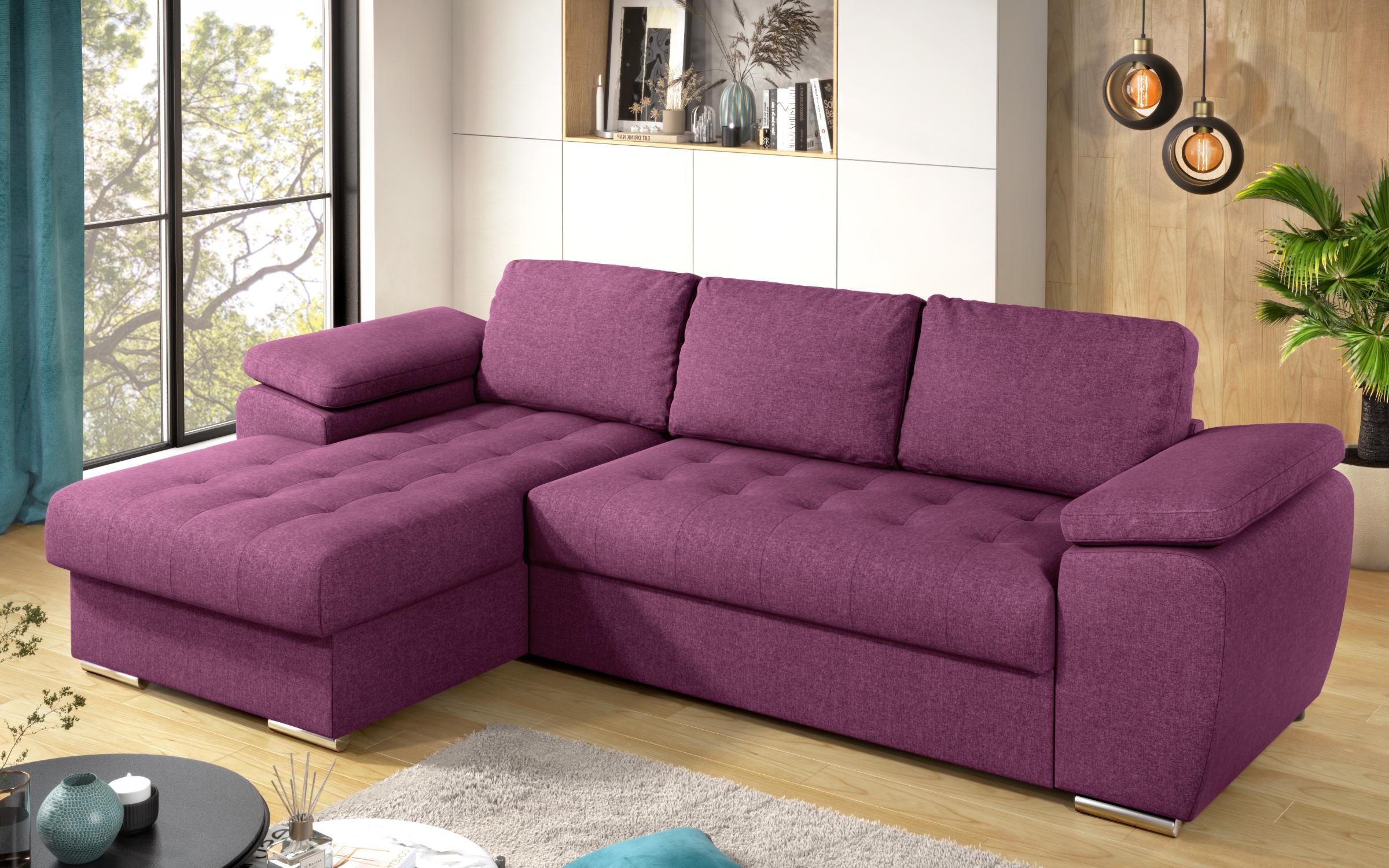 Extendable corner sofa Valencia Pocket, purple  5