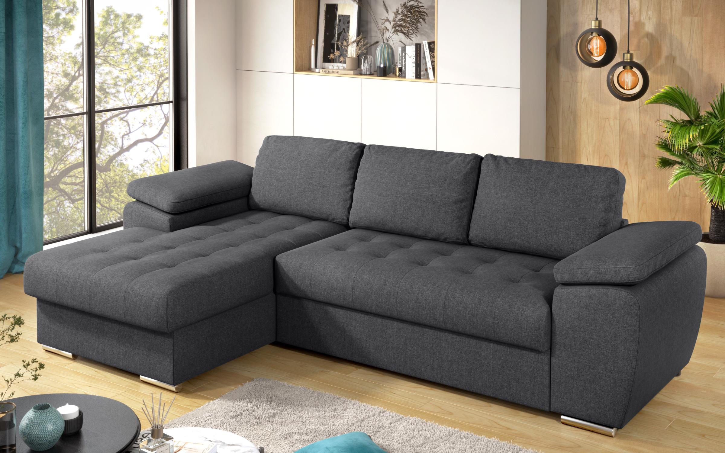Extendable corner sofa Valencia Pocket, dark grey  6