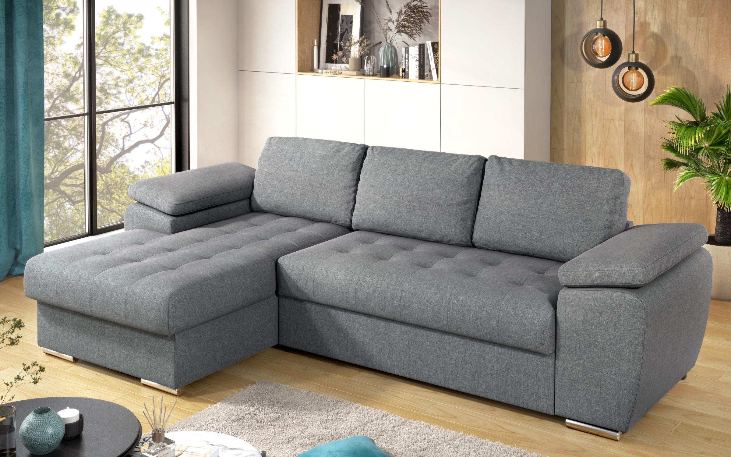 Extendable corner sofa Valencia Pocket, grey  5
