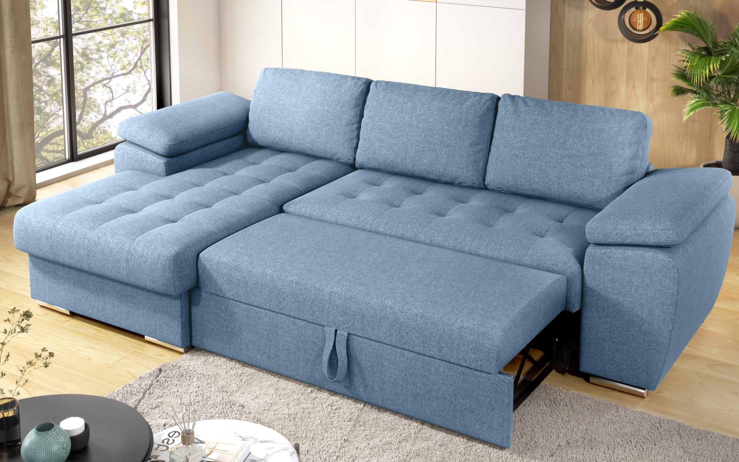 Extendable corner sofa Valencia Pocket, blue  7