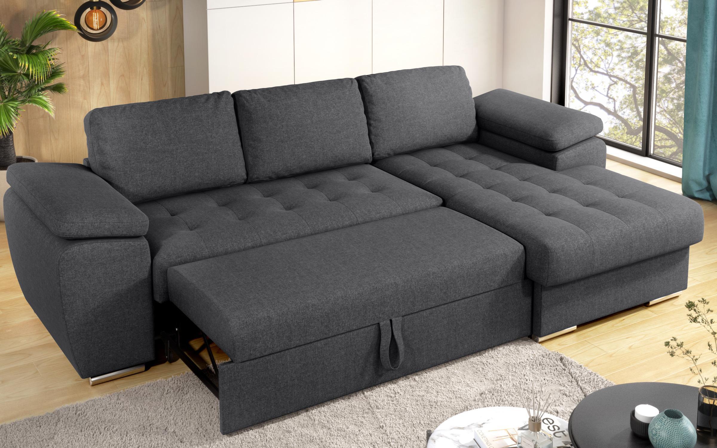 Extendable corner sofa Valencia Pocket, dark grey  11