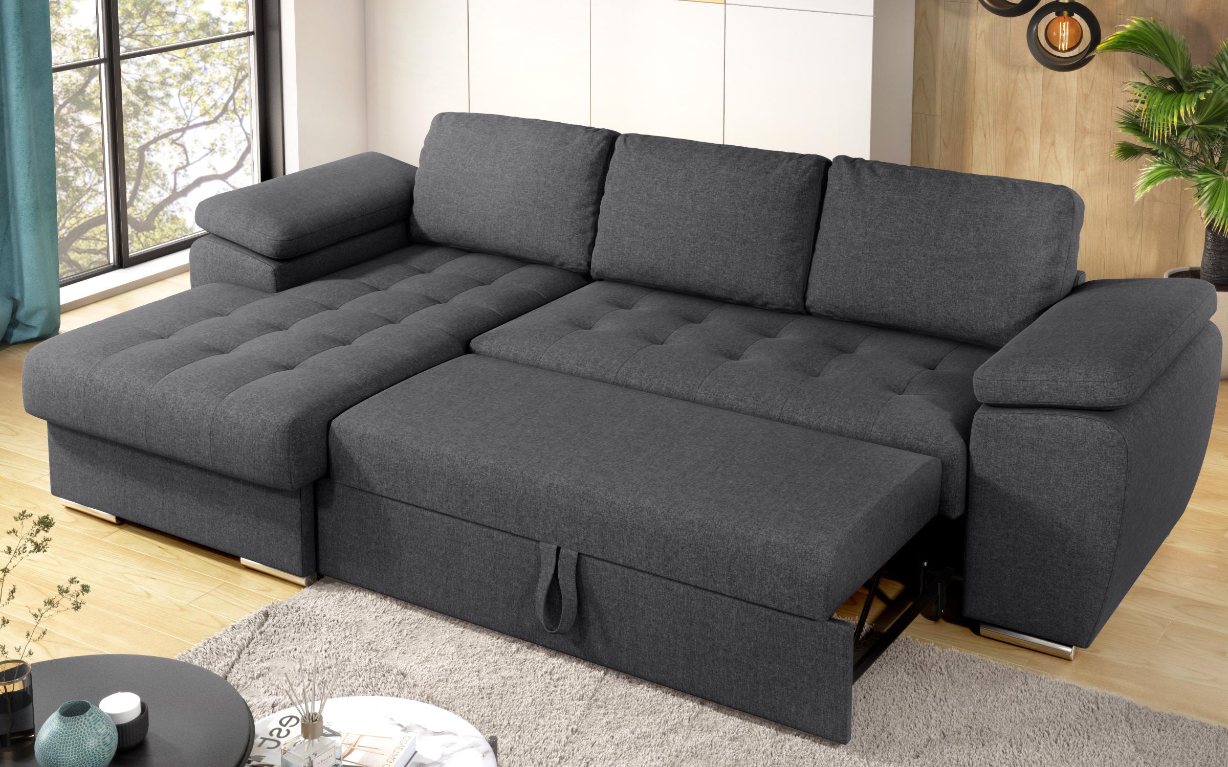 Extendable corner sofa Valencia Pocket, dark grey  7