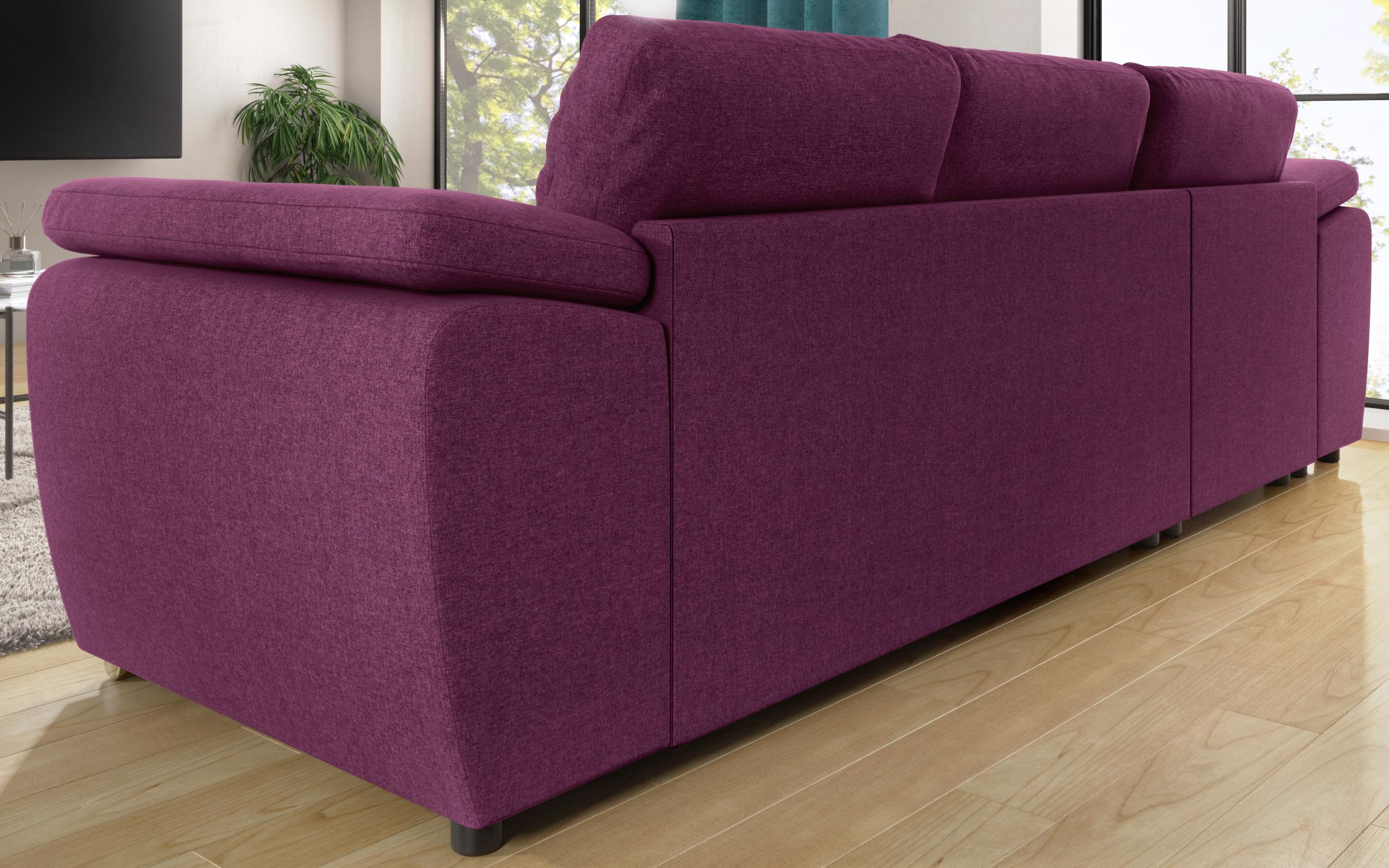 Extendable corner sofa Valencia Pocket, purple  6