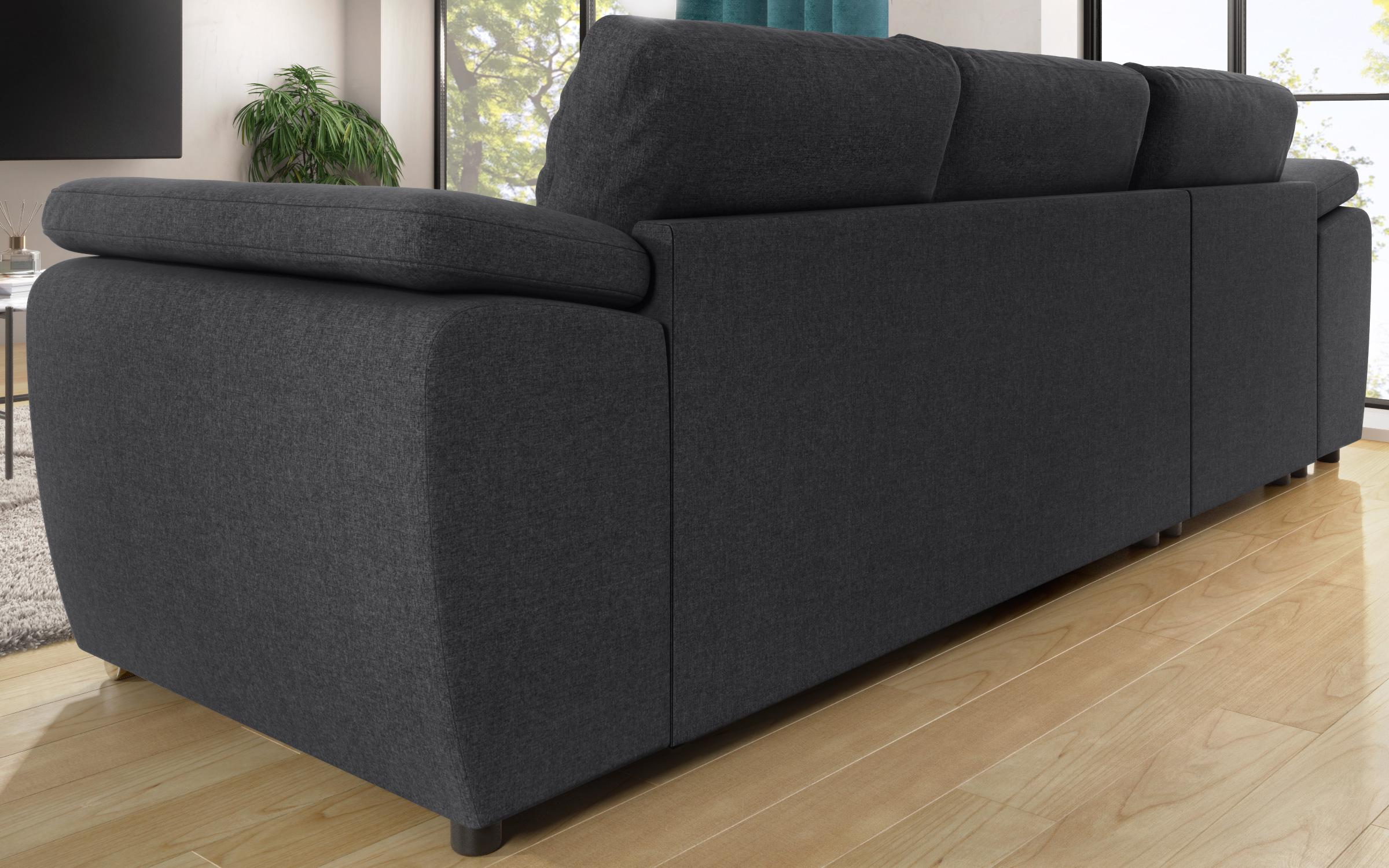 Extendable corner sofa Valencia Pocket, dark grey  8