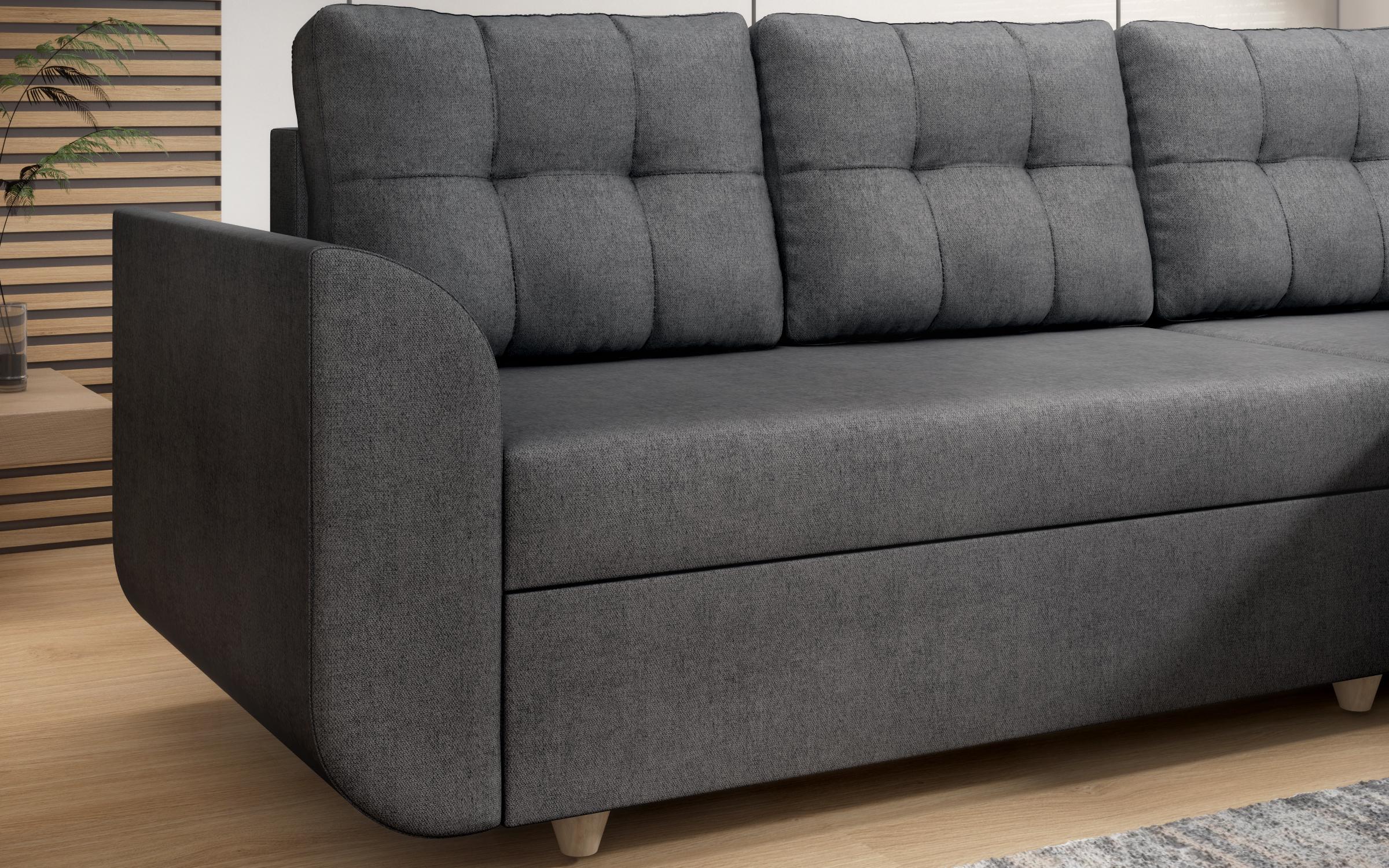 Extendable corner sofa Felino, dark grey  9