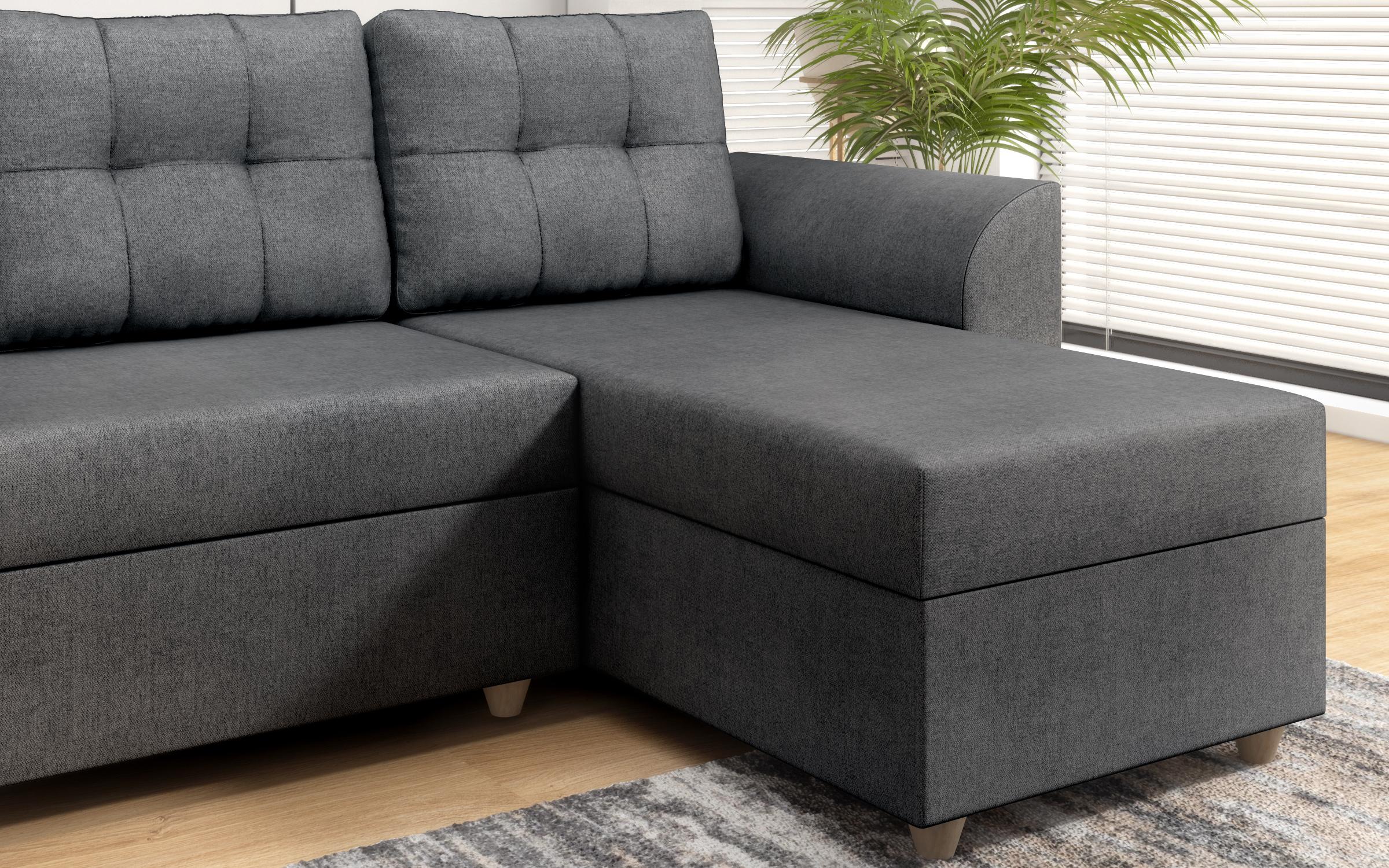 Extendable corner sofa Felino, dark grey  10