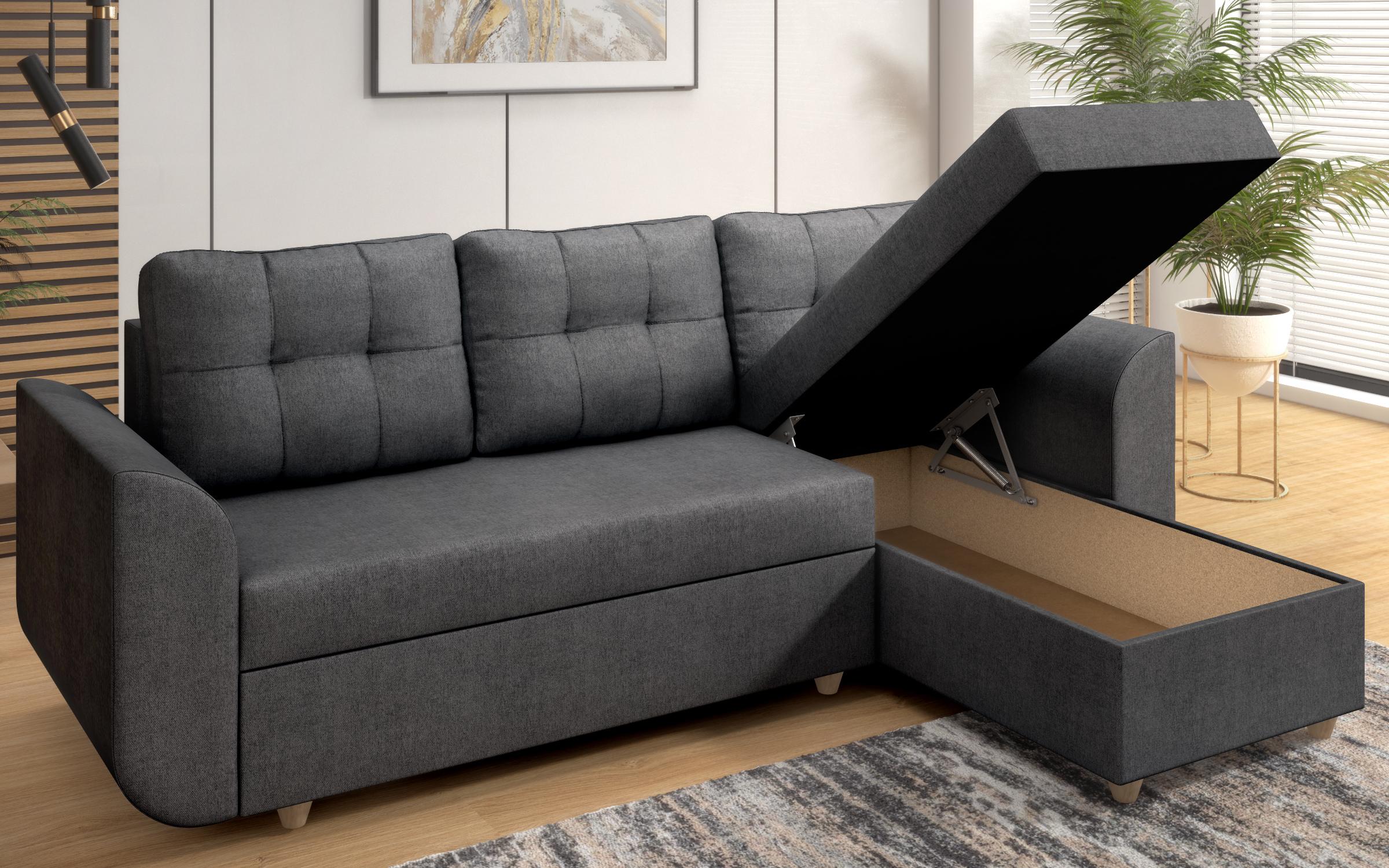 Extendable corner sofa Felino, dark grey  6