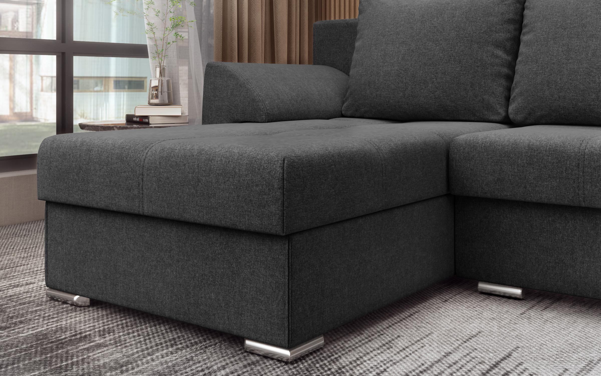 Extendable corner sofa Interio, dark grey  11