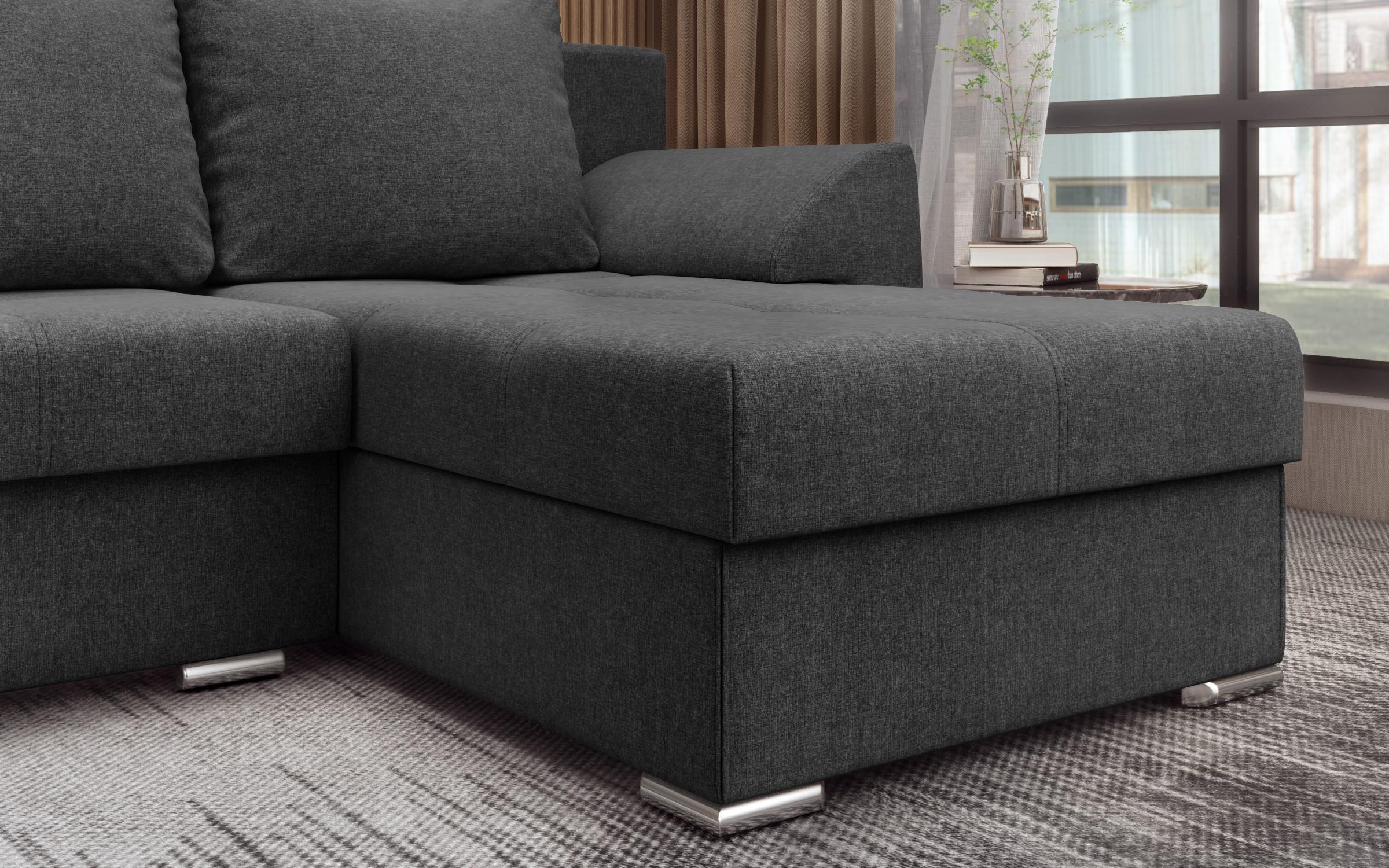 Extendable corner sofa Interio, dark grey  11