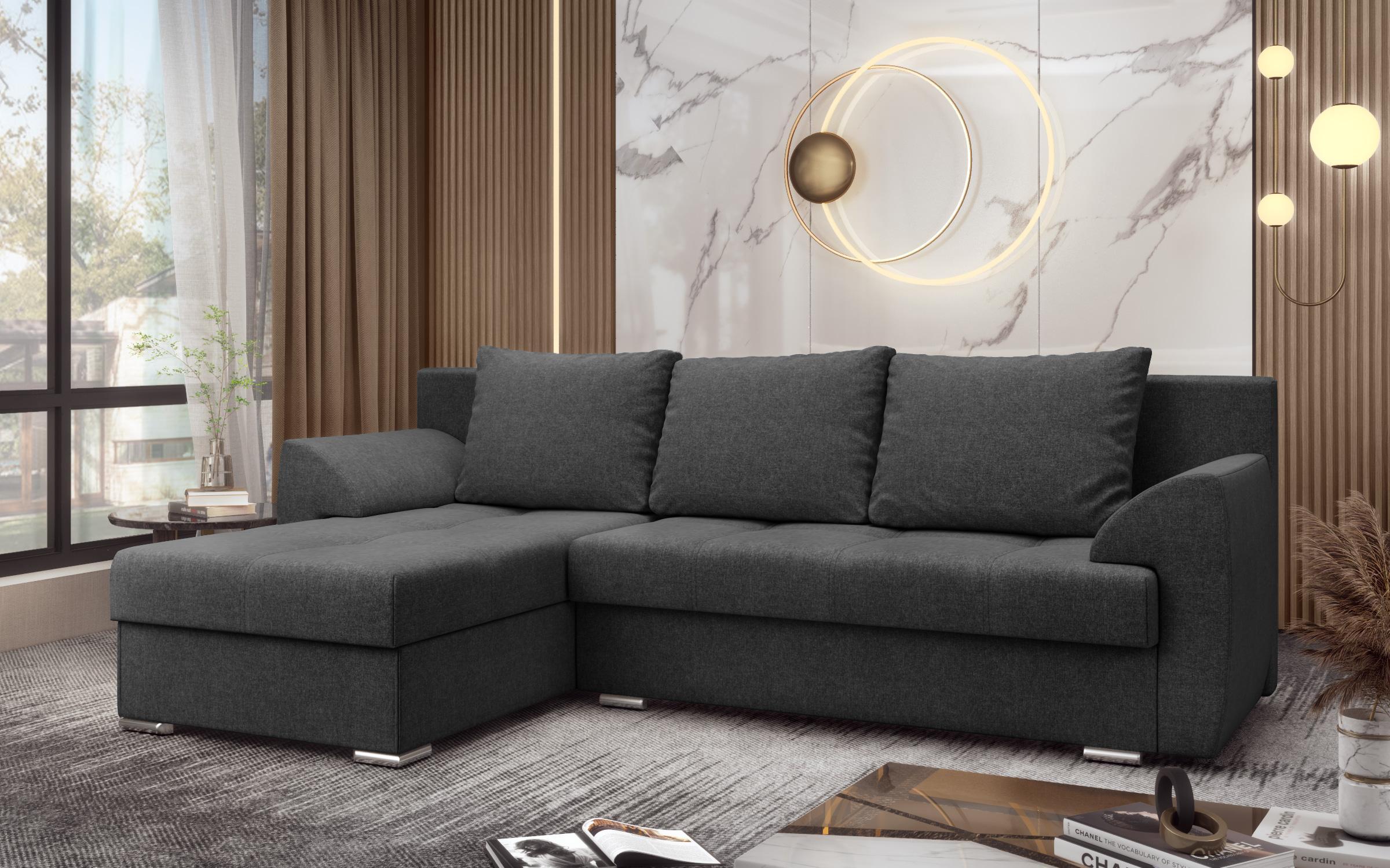 Extendable corner sofa Interio, dark grey  5