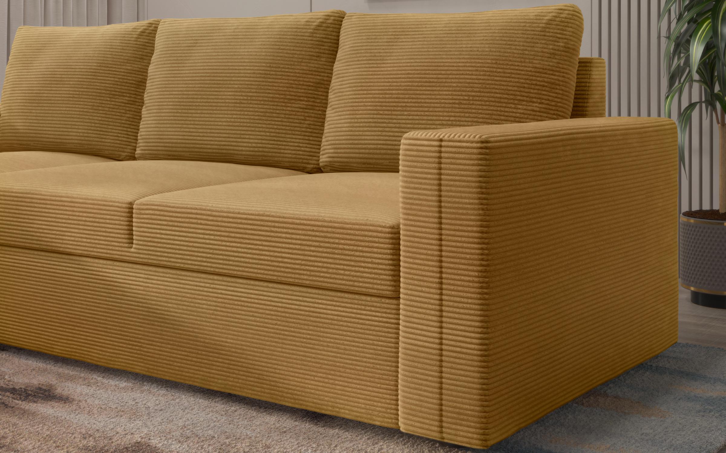 Extendable corner sofa Justin Ultra, mustard  4