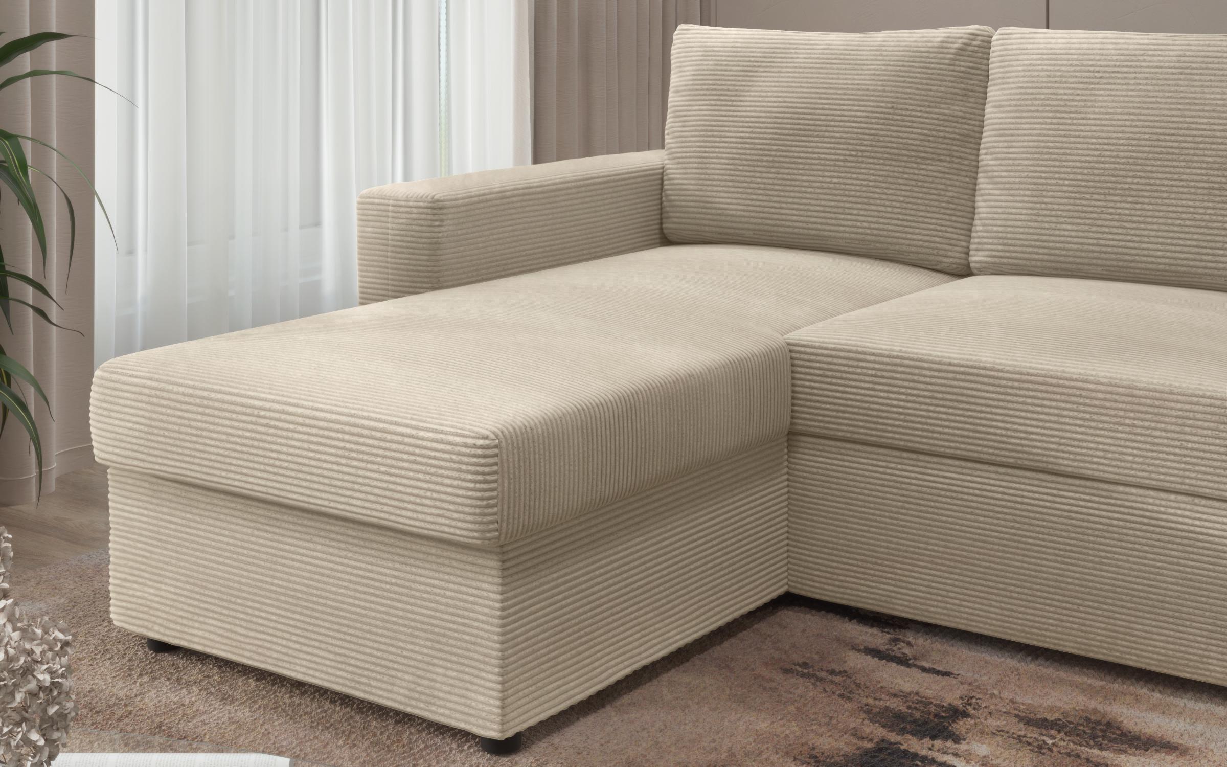 Extendable corner sofa Justin Ultra, beige  4