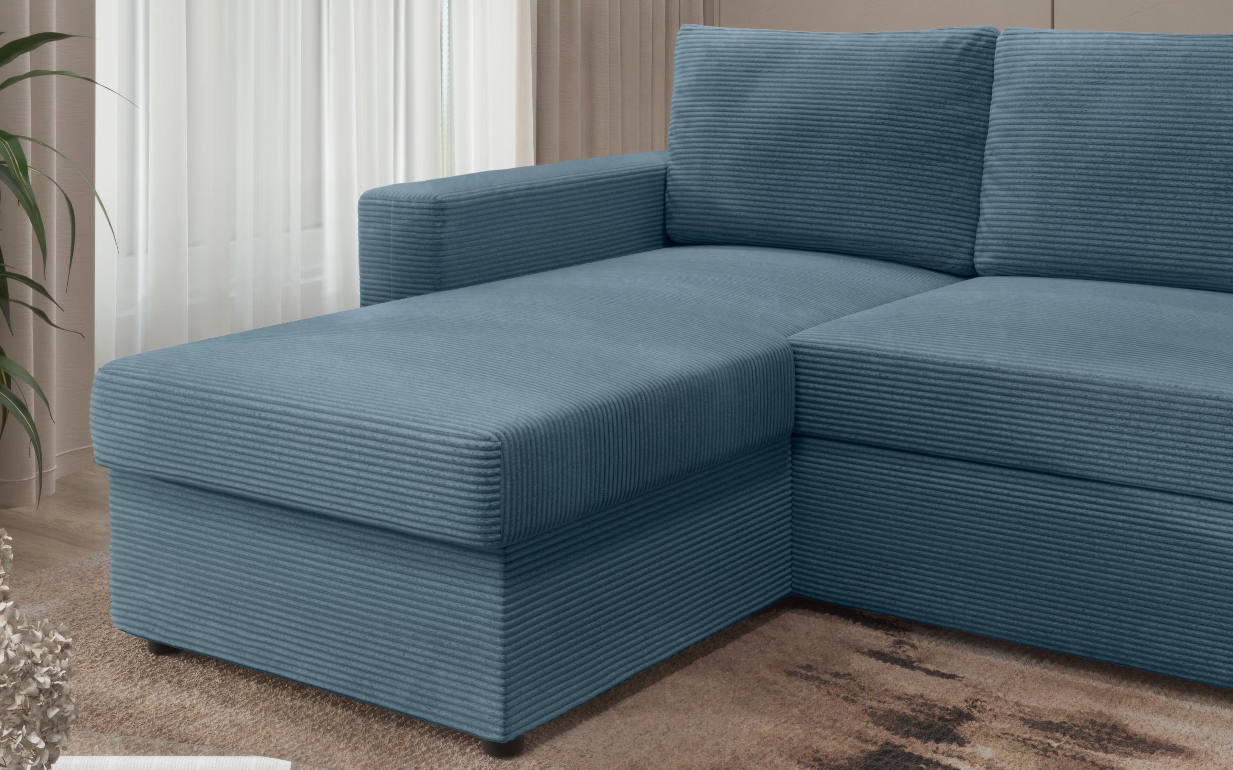 Extendable corner sofa Justin Ultra, blue  5