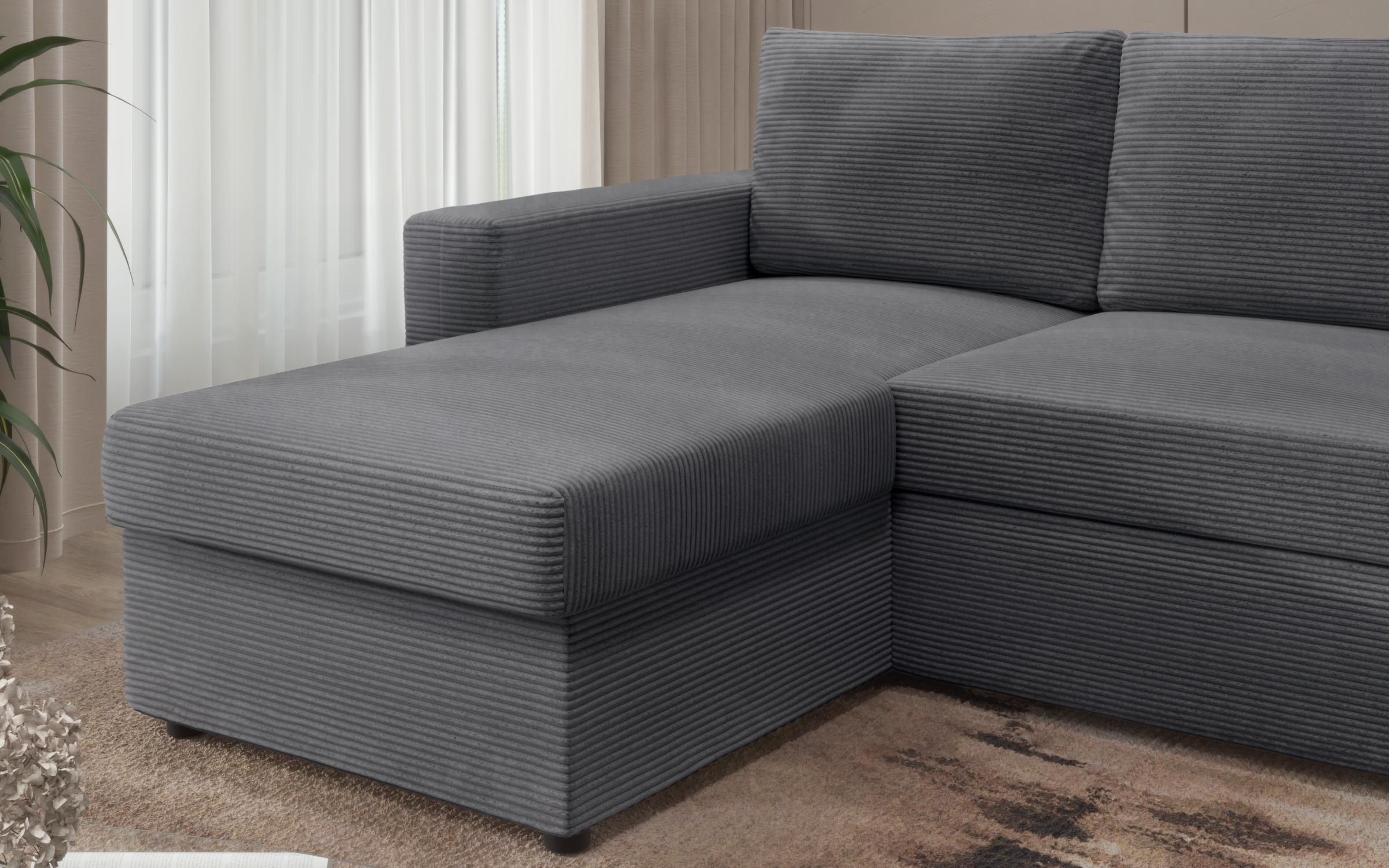 Extendable corner sofa Justin Ultra, dark grey  4